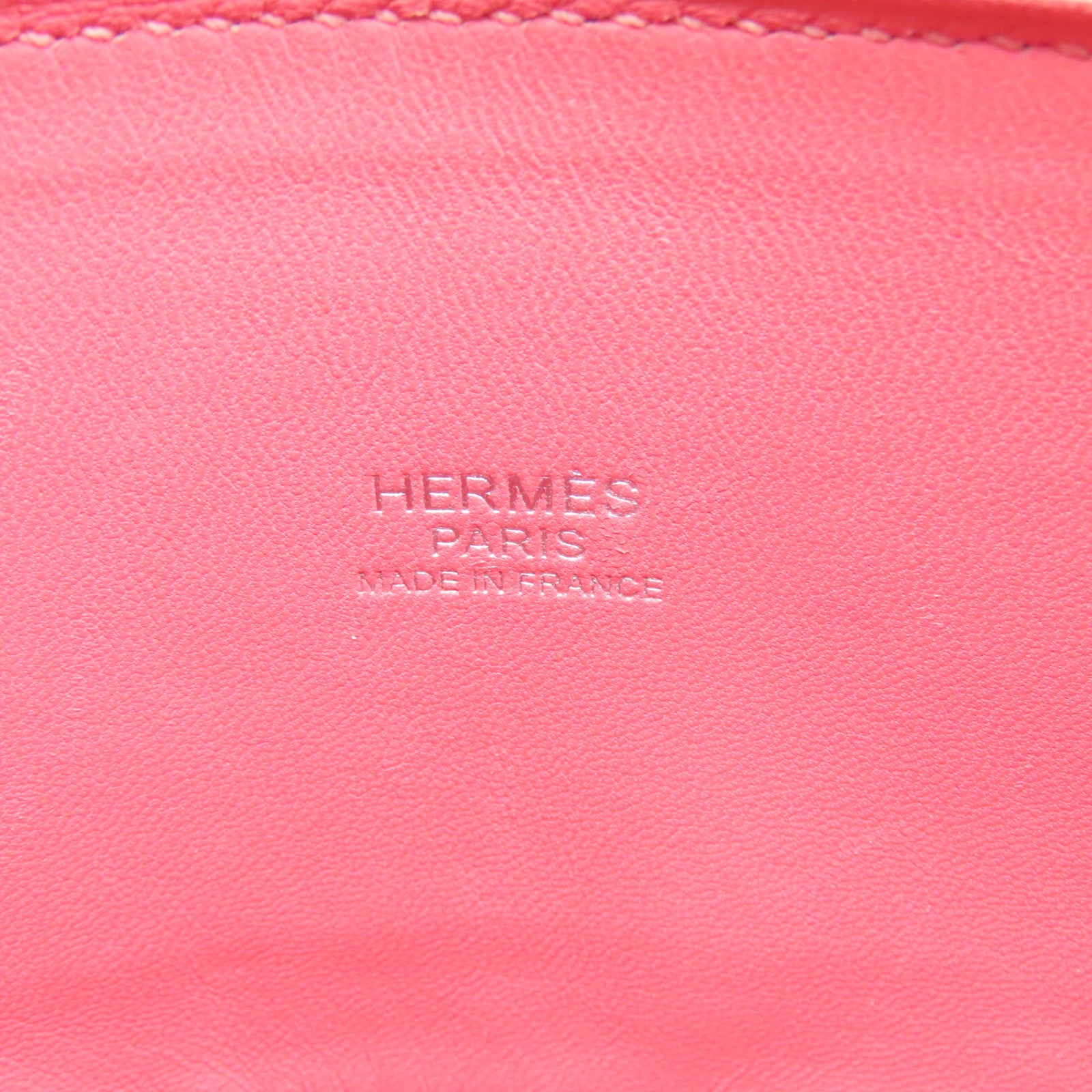 HERMES Epsom皮革Bolide 27银扣手挽肩背两用袋Rose Azalee粉红色