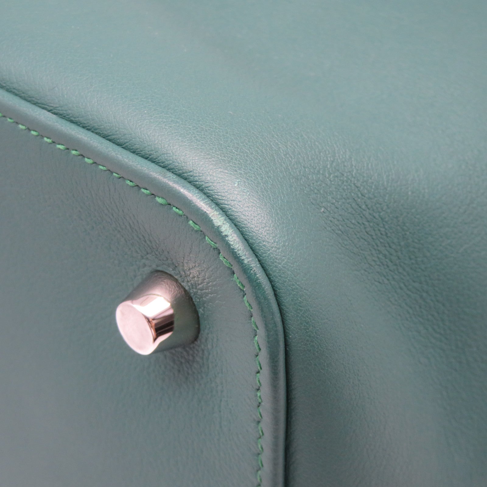 HERMES [Sharp Discount] Evercolor Leather Toolbox 26 Silver Buckle Handle Shoulder Backpack Malachite Green/Malachite/Z6