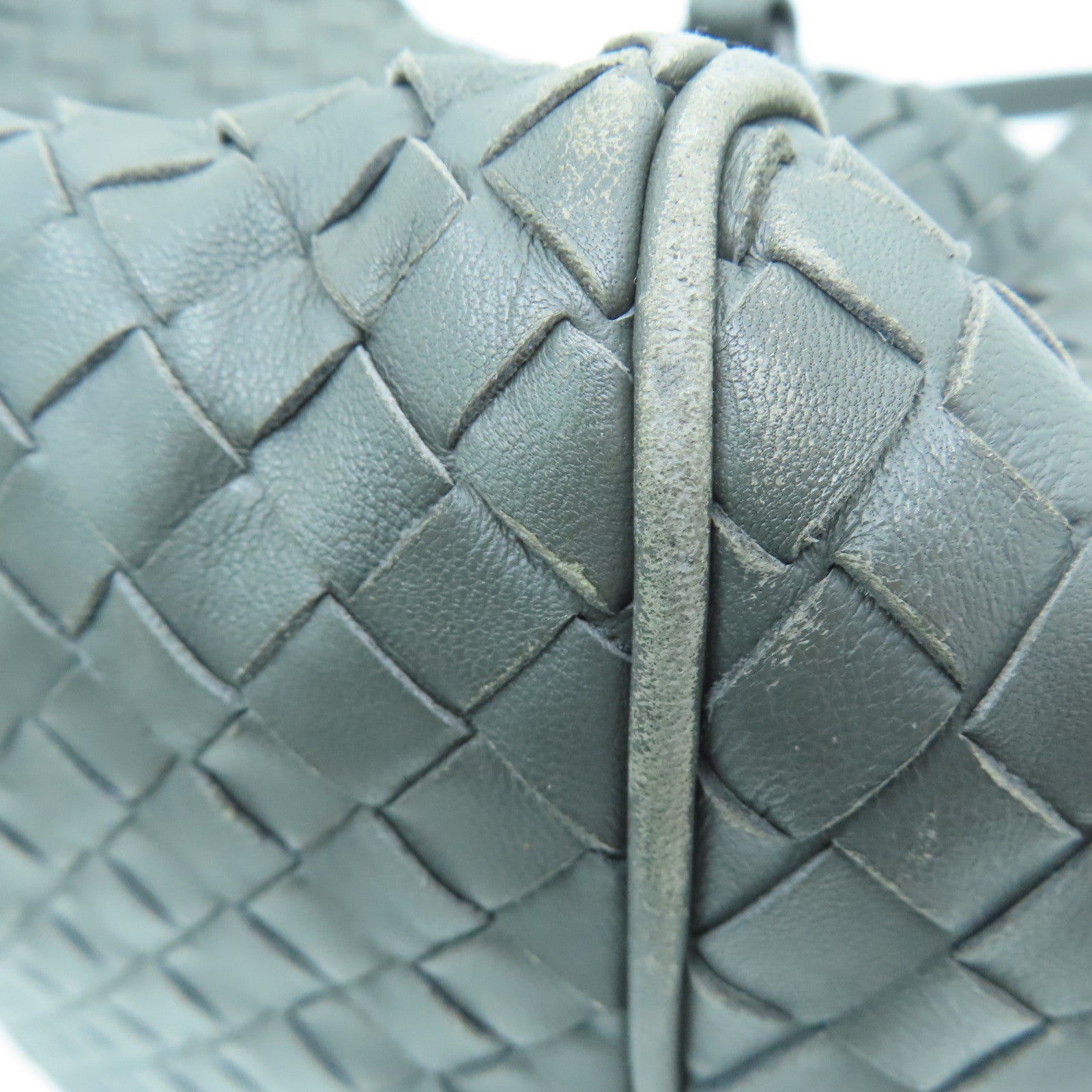 BOTTEGA VENETA 【Sharp Discount】Craftskin Leather 2way Shoulder Bag Handle Shoulder Bag Gray