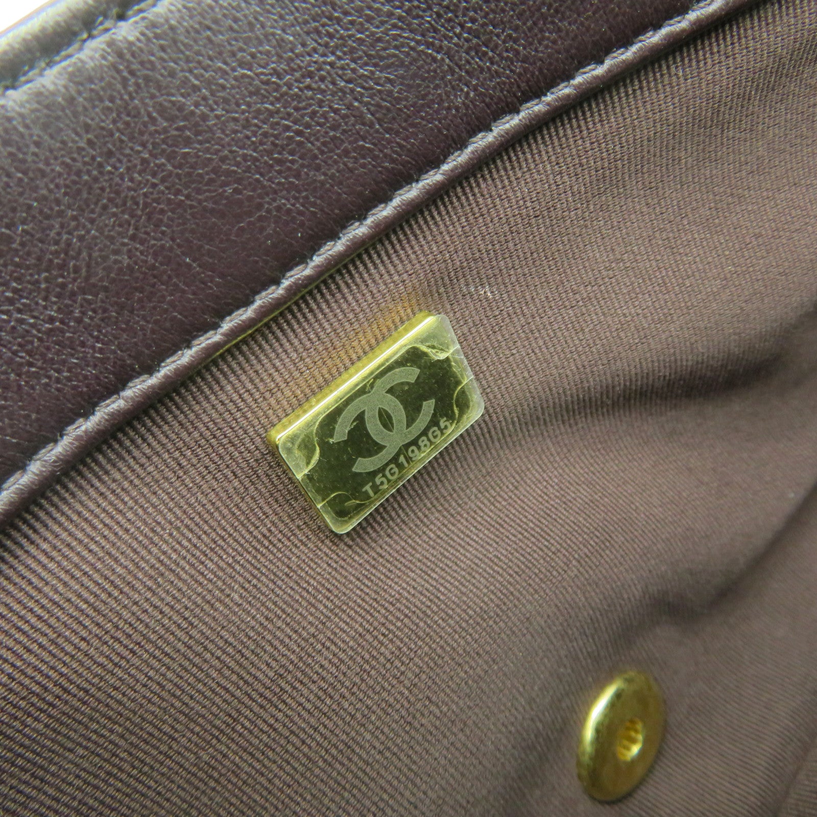 CHANEL 菱格羊皮皮革Chain Shoulder Bag金扣链带肩背袋朱古力色