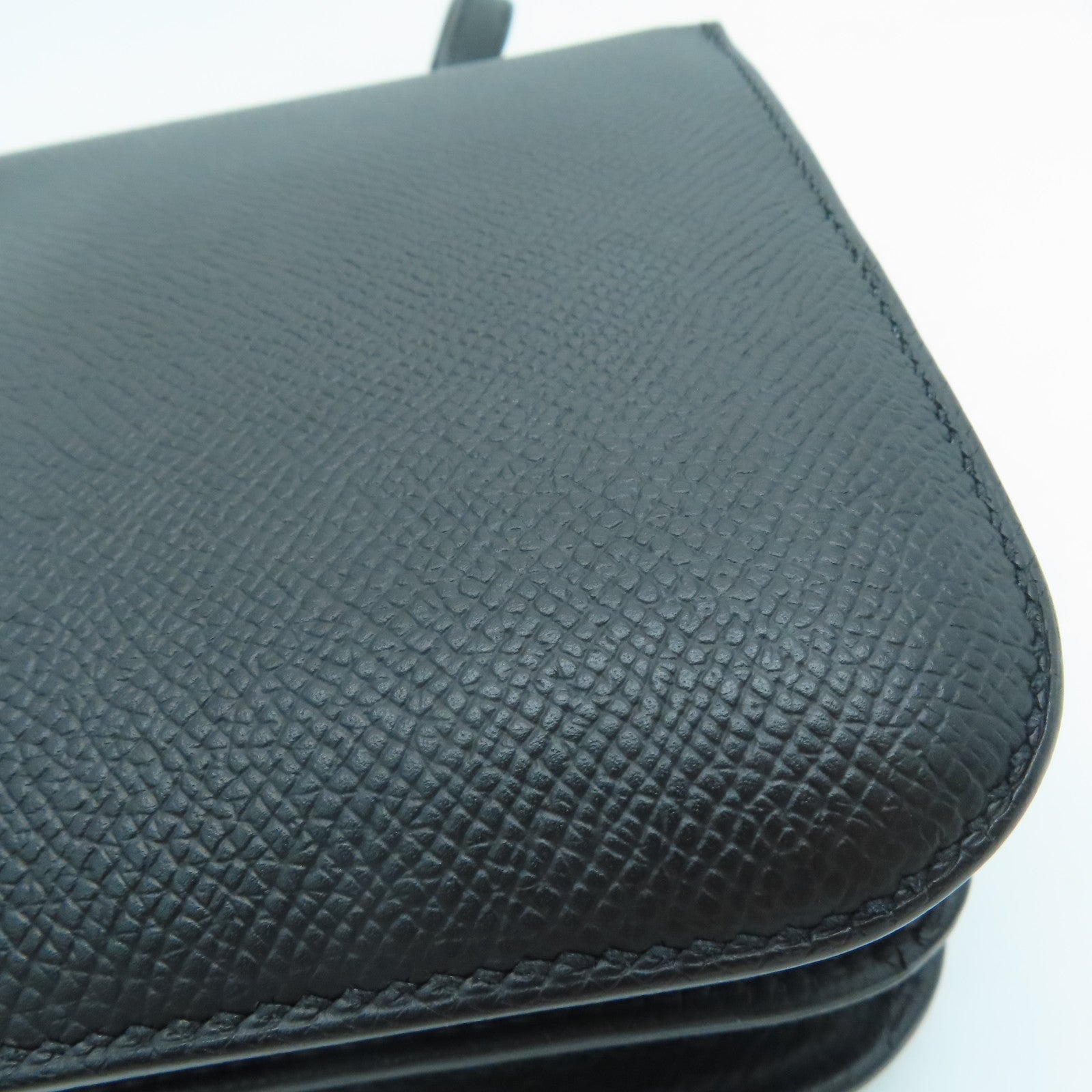 HERMES Epsom皮革Constance Mini金扣肩背袋Noir/黑色