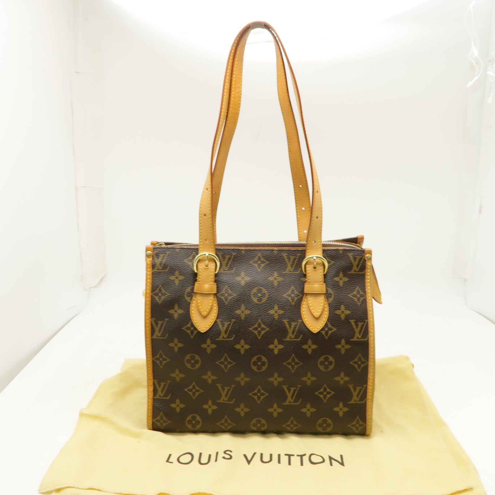 LOUIS VUITTON Monogram Popincourt金扣肩背袋棕色