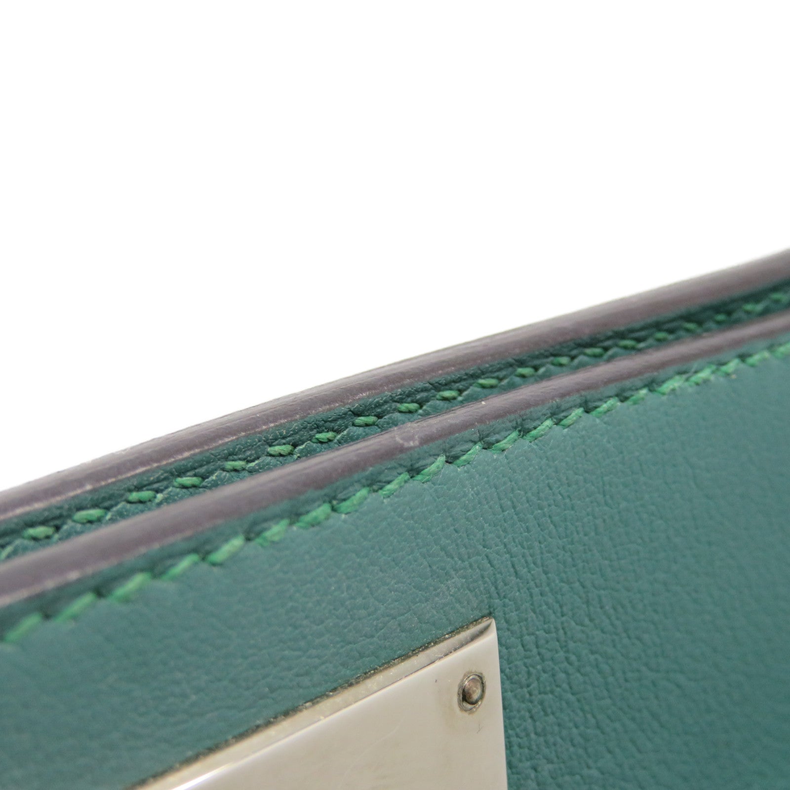 HERMES [Sharp Discount] Evercolor Leather Toolbox 26 Silver Buckle Handle Shoulder Backpack Malachite Green/Malachite/Z6