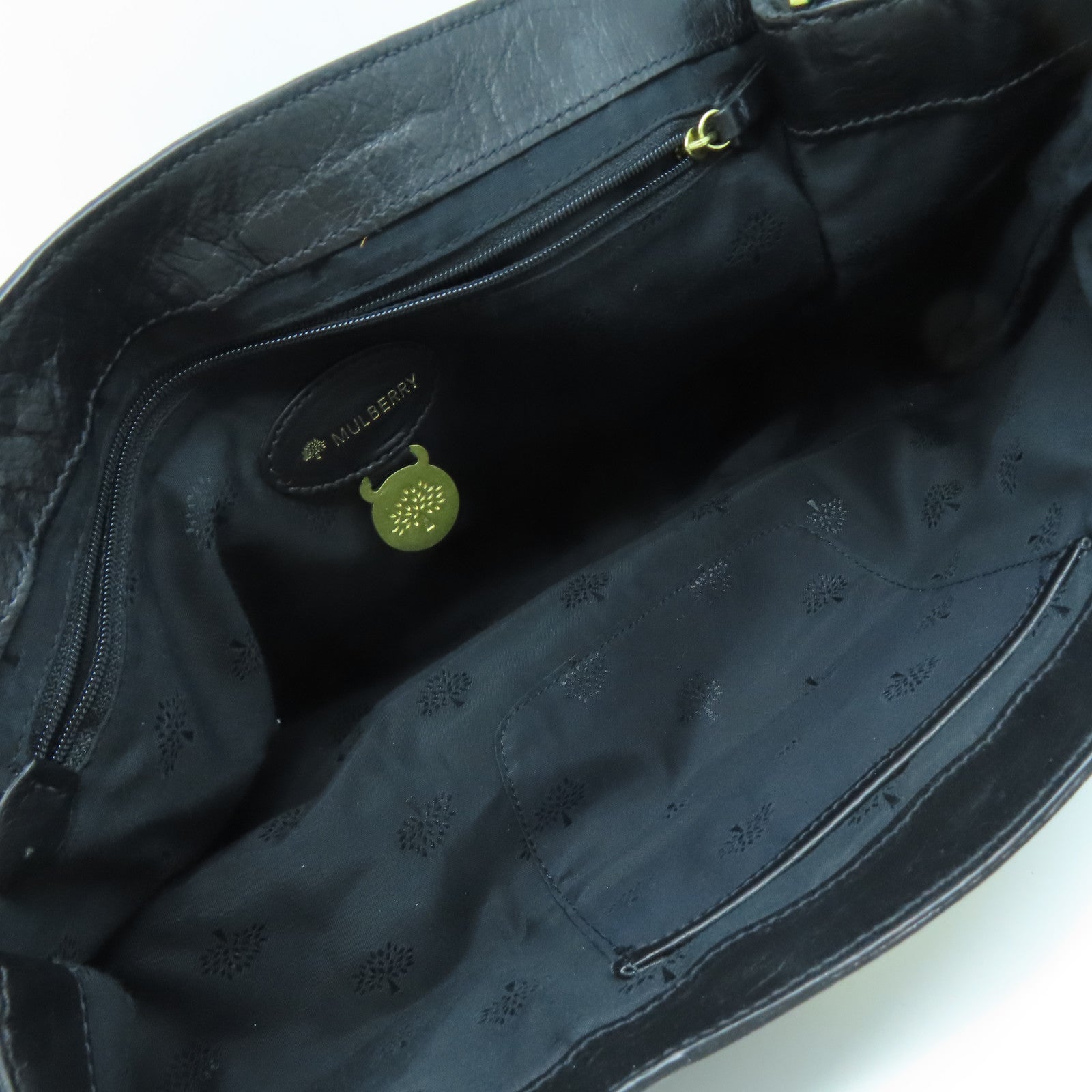 MULBERRY 牛皮皮革Shoulder Bag金扣手挽肩背兩用袋黑色