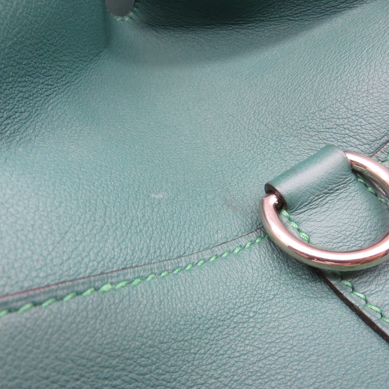 HERMES [Sharp Discount] Evercolor Leather Toolbox 26 Silver Buckle Handle Shoulder Backpack Malachite Green/Malachite/Z6