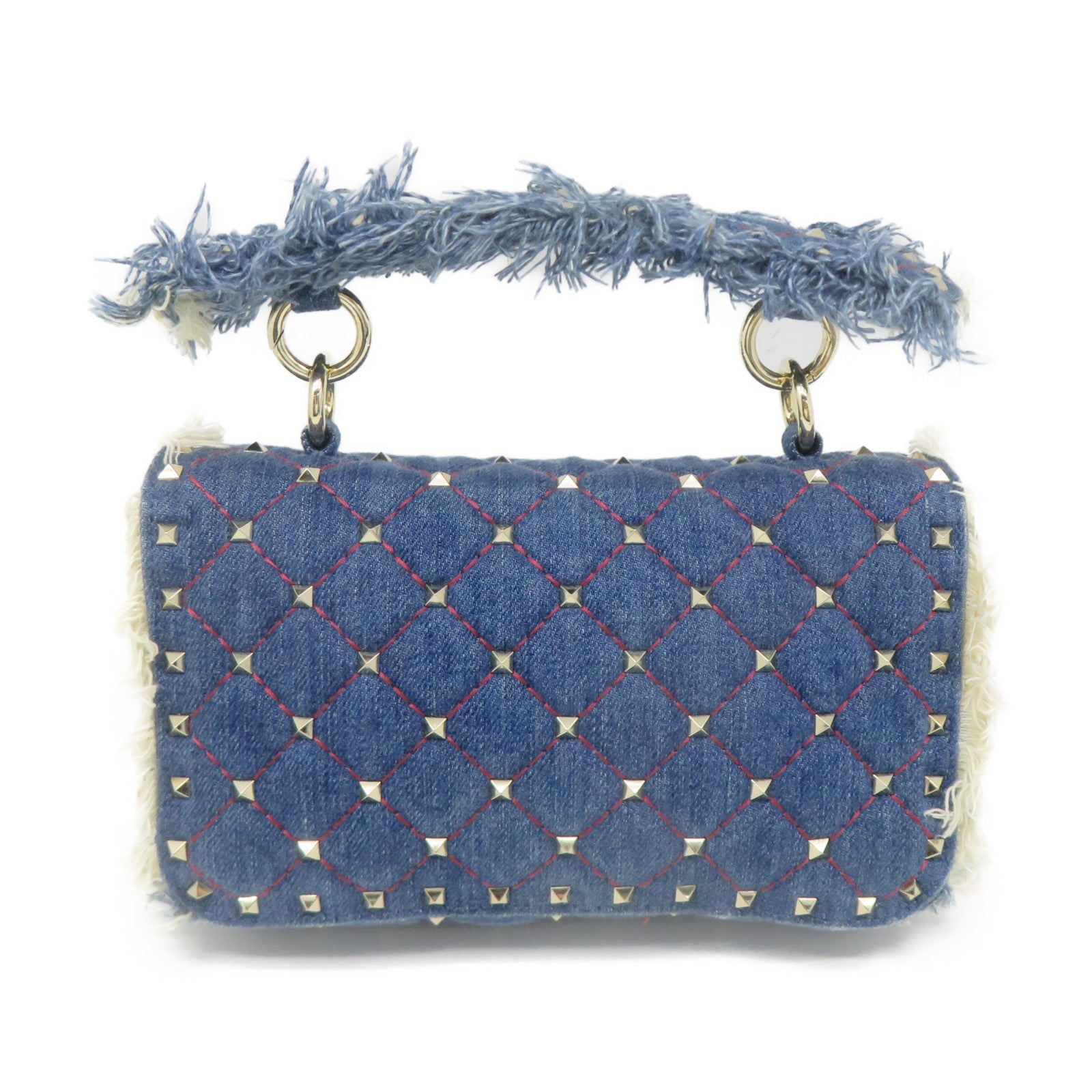 Valentino Denim 2Way Shoulder Bag Chain Belt Handle Shoulder Bag