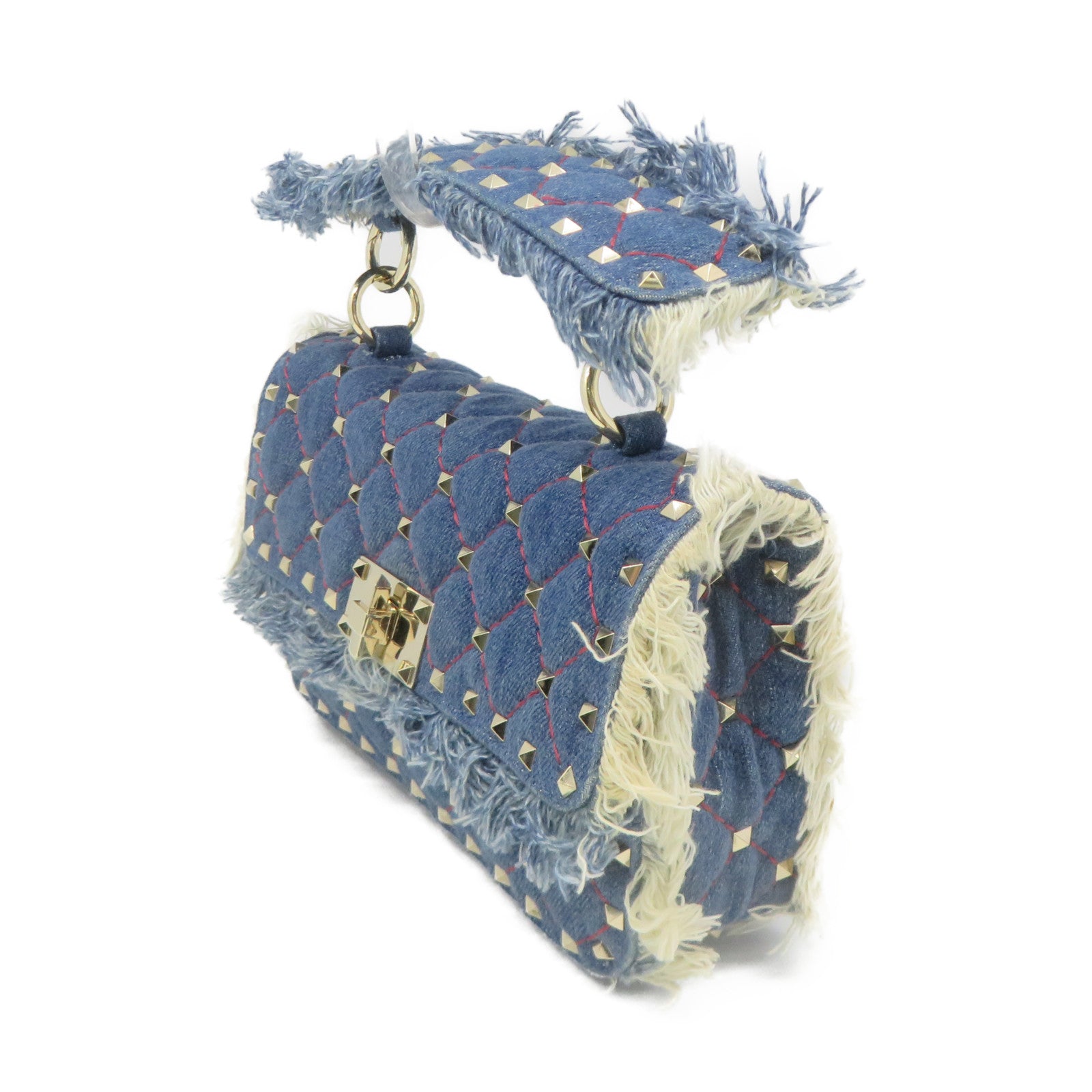 Valentino Denim 2Way Shoulder Bag Chain Belt Handle Shoulder Bag