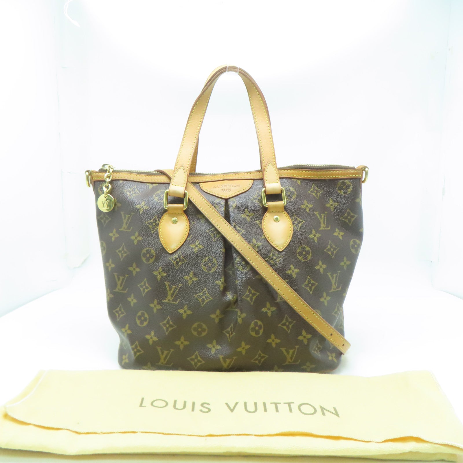 LOUIS VUITTON Monogram Palermo PM金扣手挽肩背兩用袋啡色