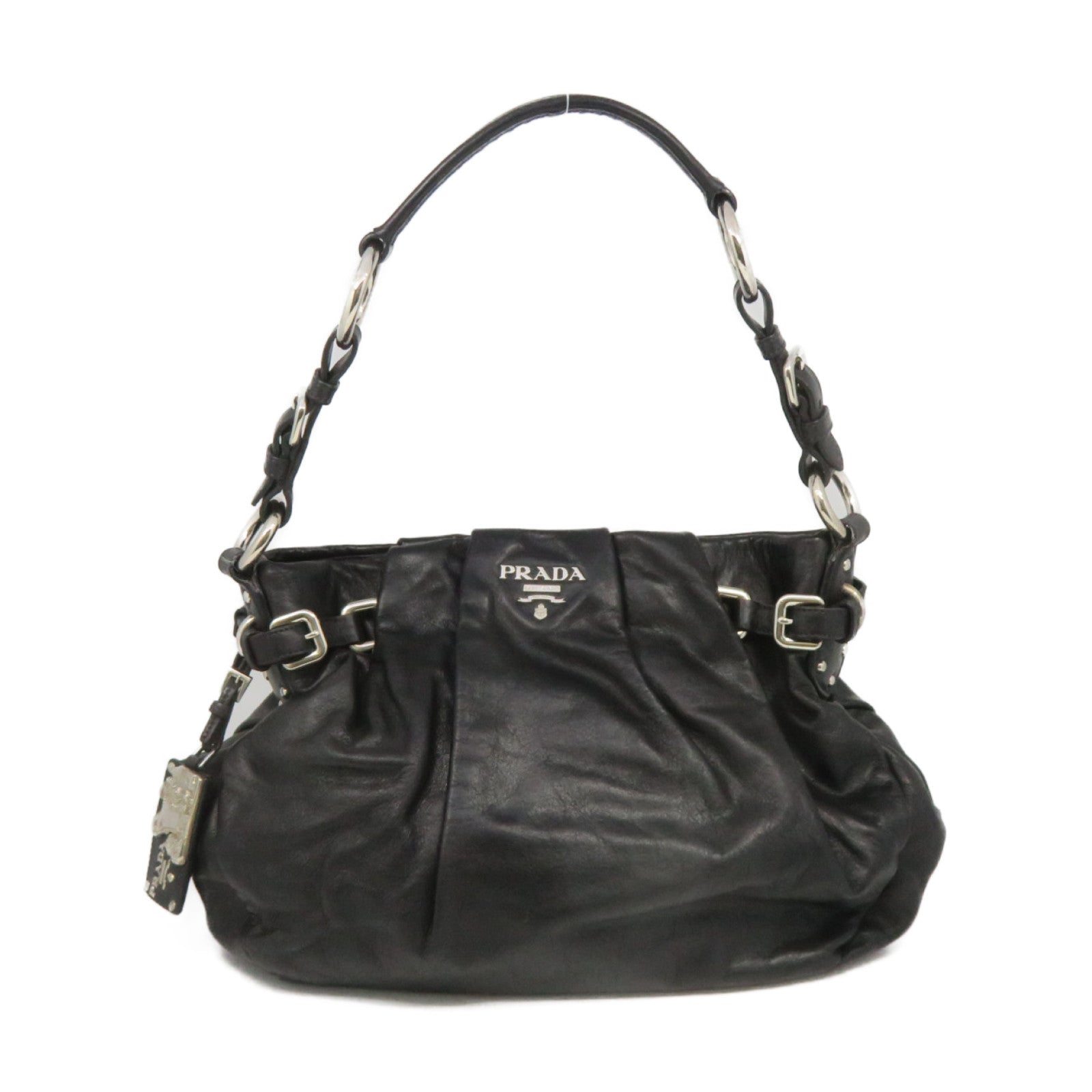 PRADA 牛皮皮革Shoulder Bag肩背袋黑色