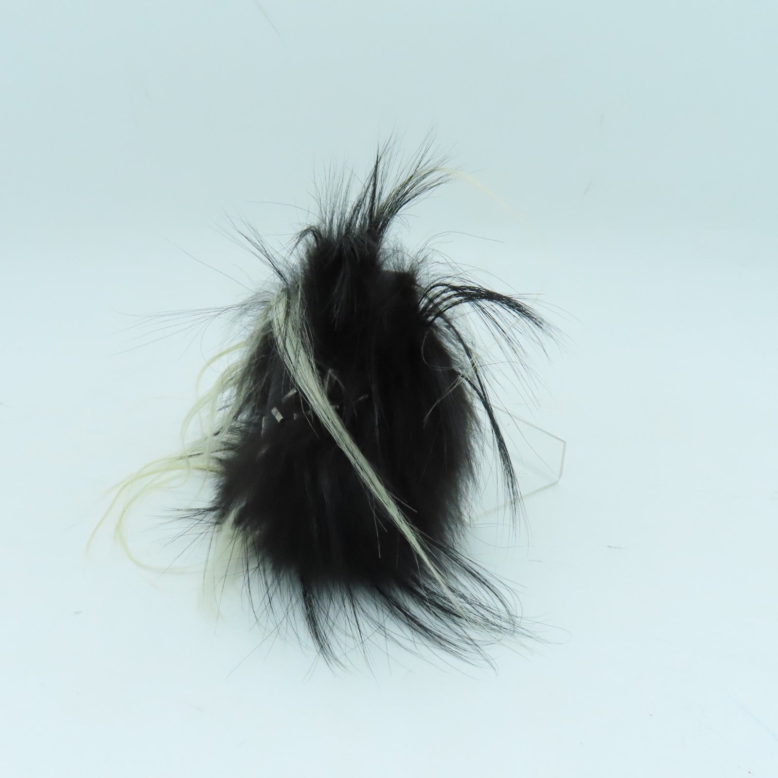 FENDI 毛皮/牛皮皮革Charm銀扣掛飾黑色