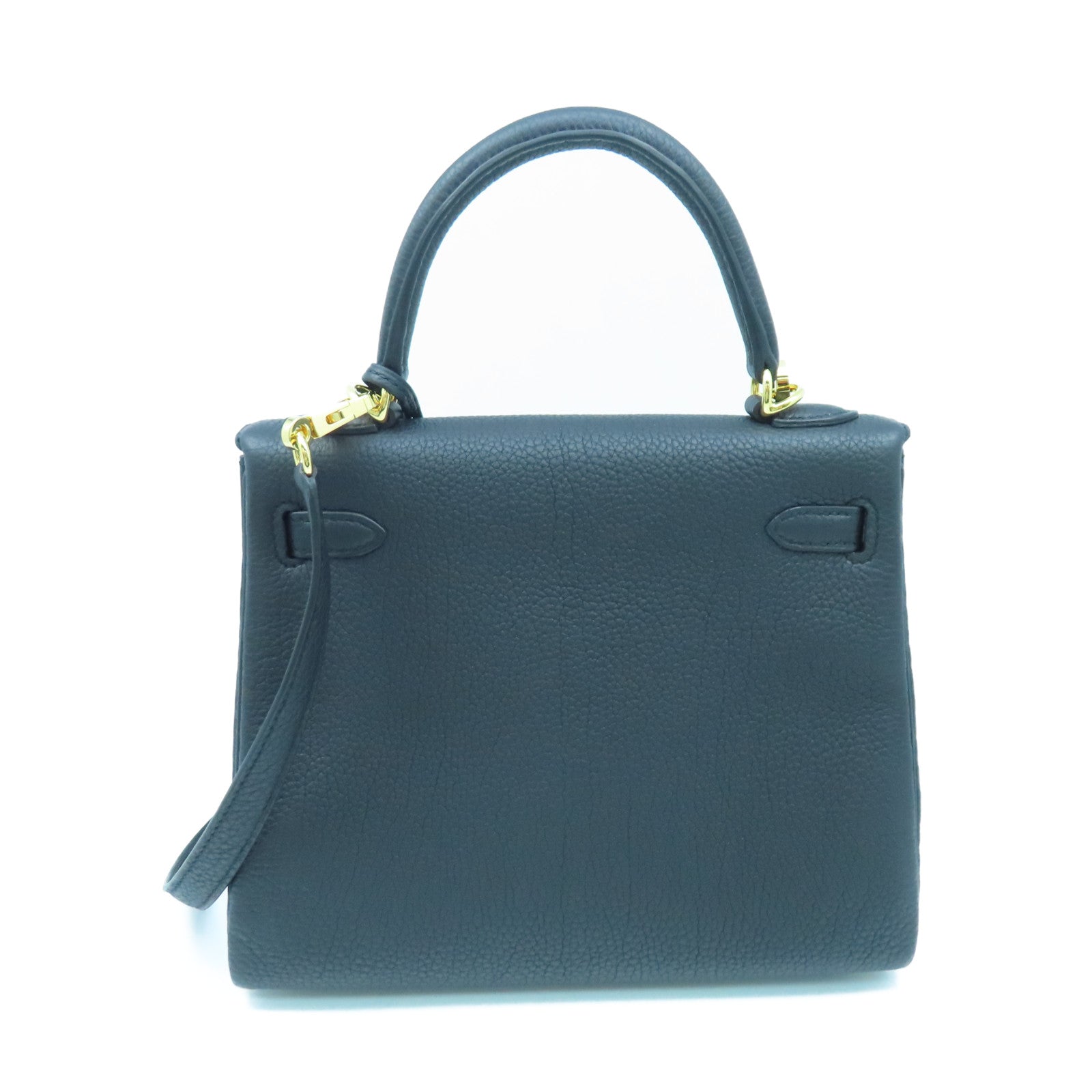 HERMES 【激減優惠】Togo皮革Kelly 25金扣手挽肩背兩用袋黑色