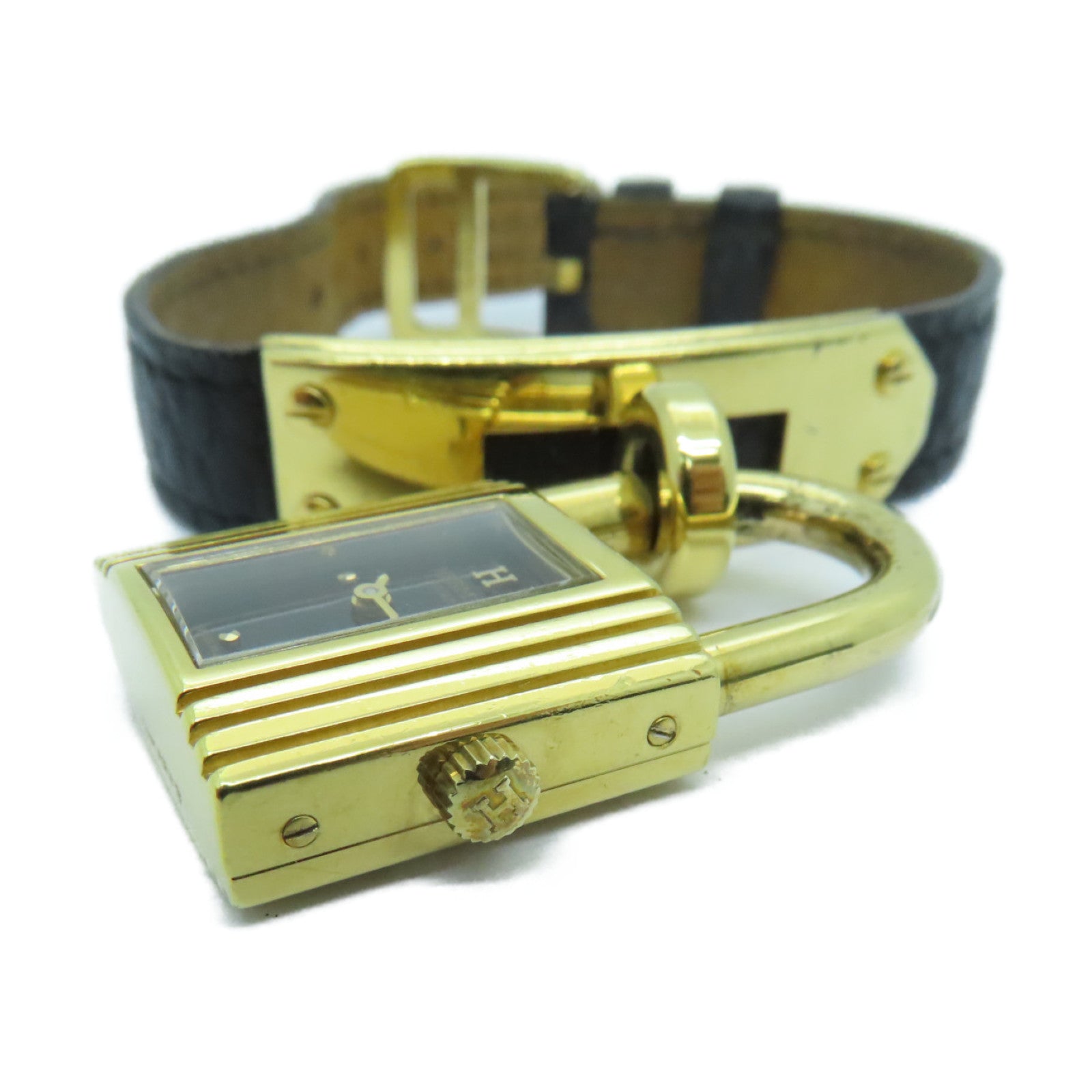 HERMES Kelly Watch不锈钢手表石英机芯黒色