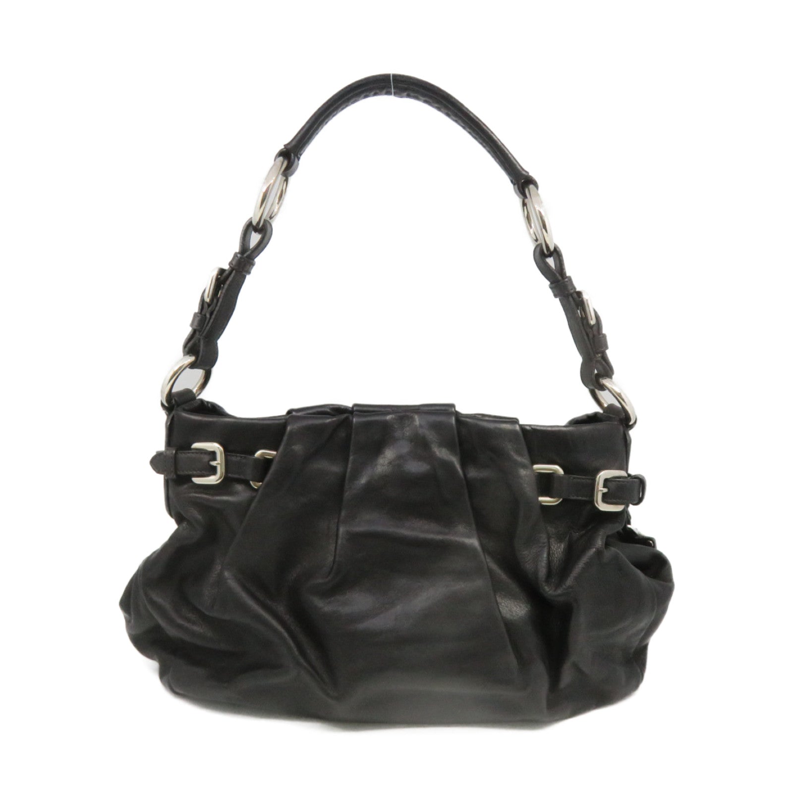 PRADA 牛皮皮革Shoulder Bag肩背袋黑色
