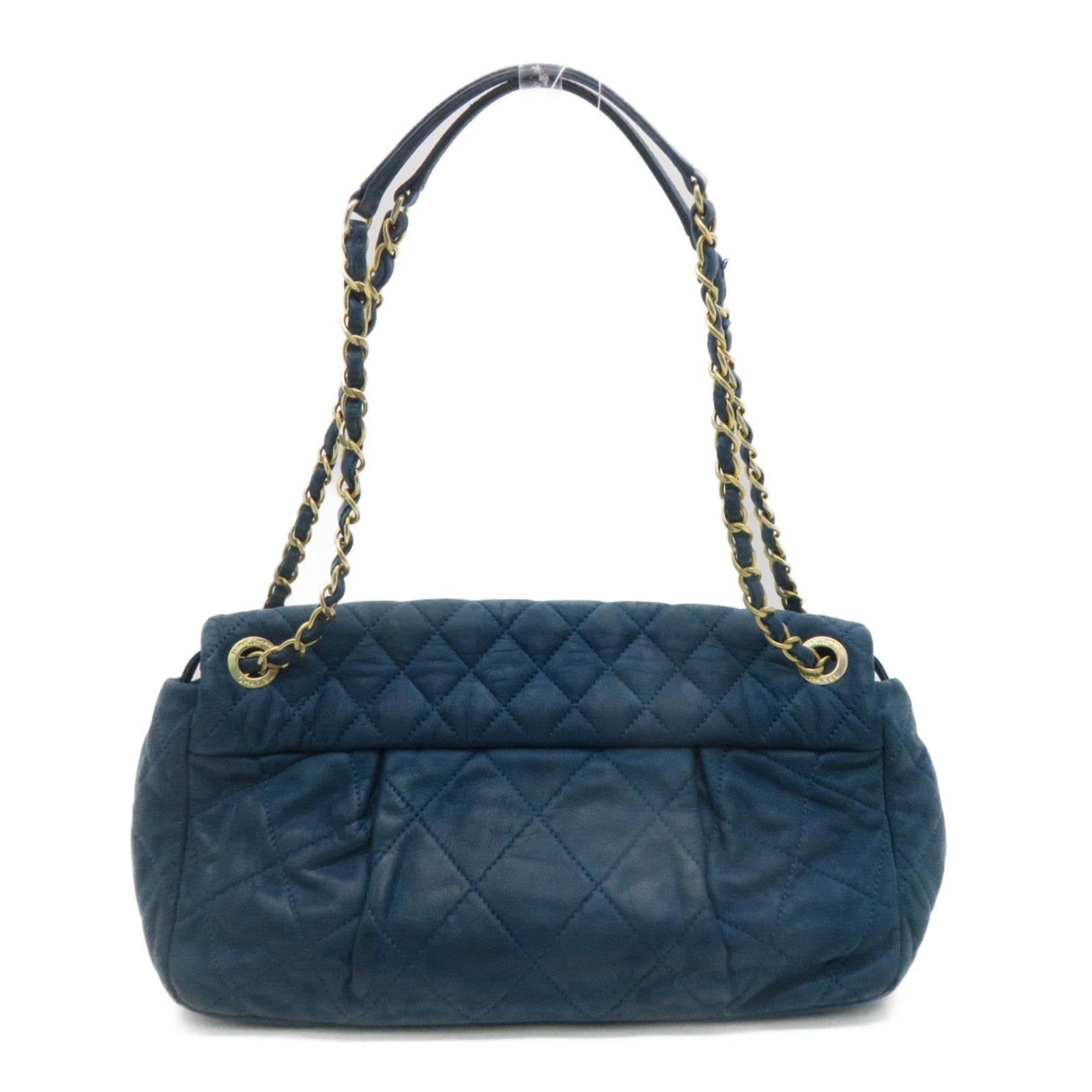 CHANEL 菱格帆布Chain Shoulder Bag金扣肩背袋绿色