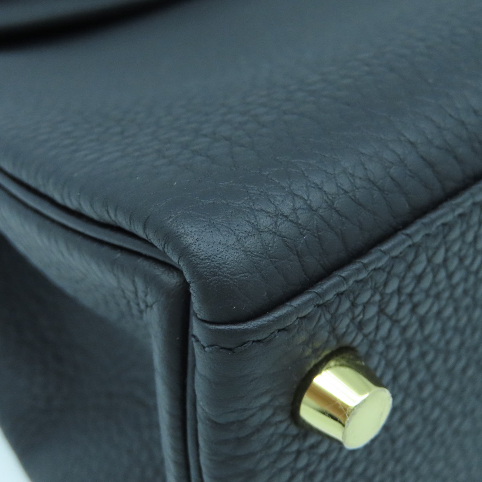 HERMES 【激減優惠】Togo皮革Kelly 25金扣手挽肩背兩用袋黑色