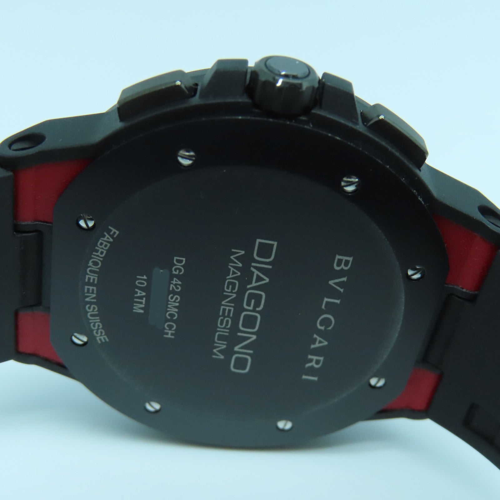BVLGARI Diagono Magnesium橡膠手錶自動機芯紅色