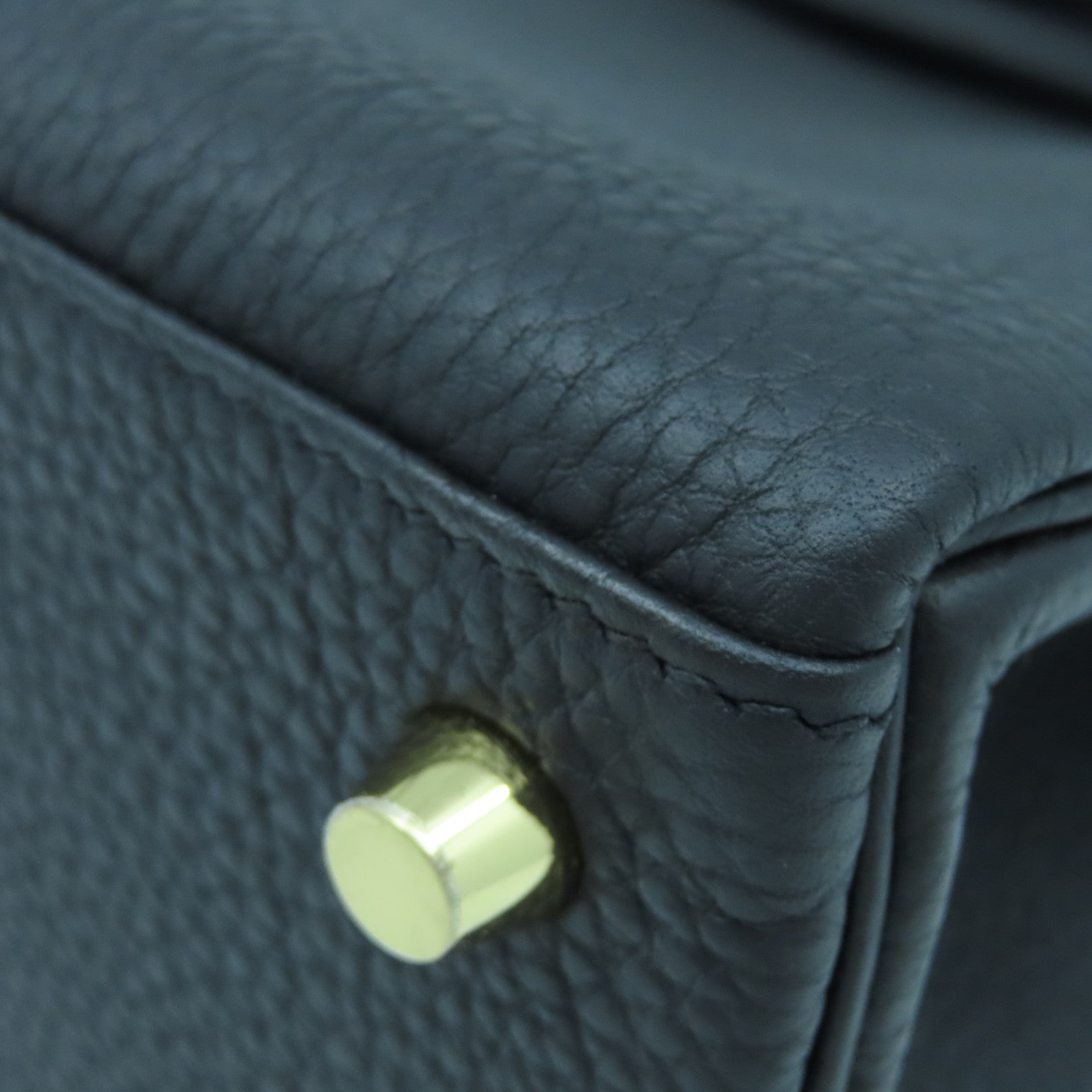 HERMES 【激減優惠】Togo皮革Kelly 25金扣手挽肩背兩用袋黑色
