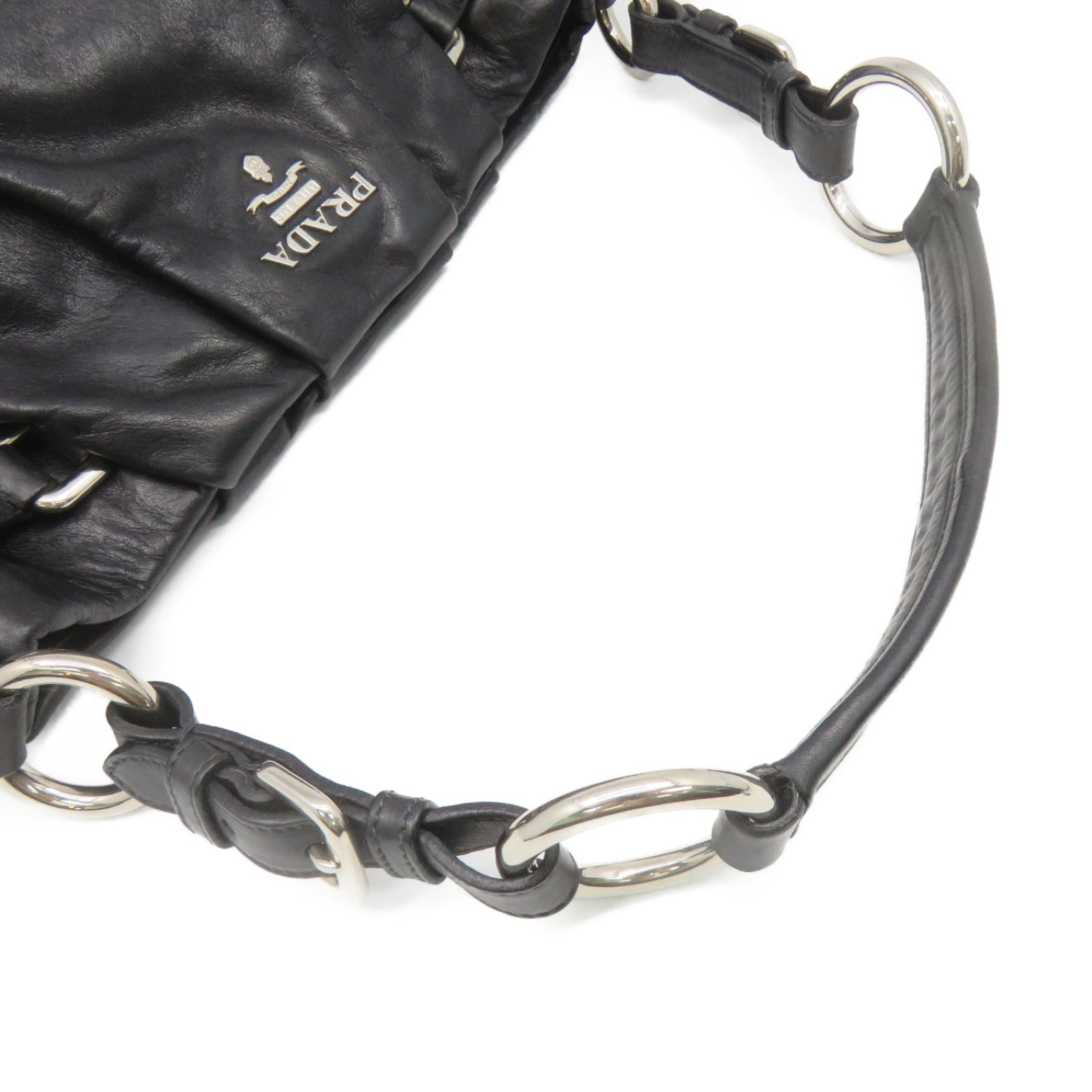 PRADA 牛皮皮革Shoulder Bag肩背袋黑色