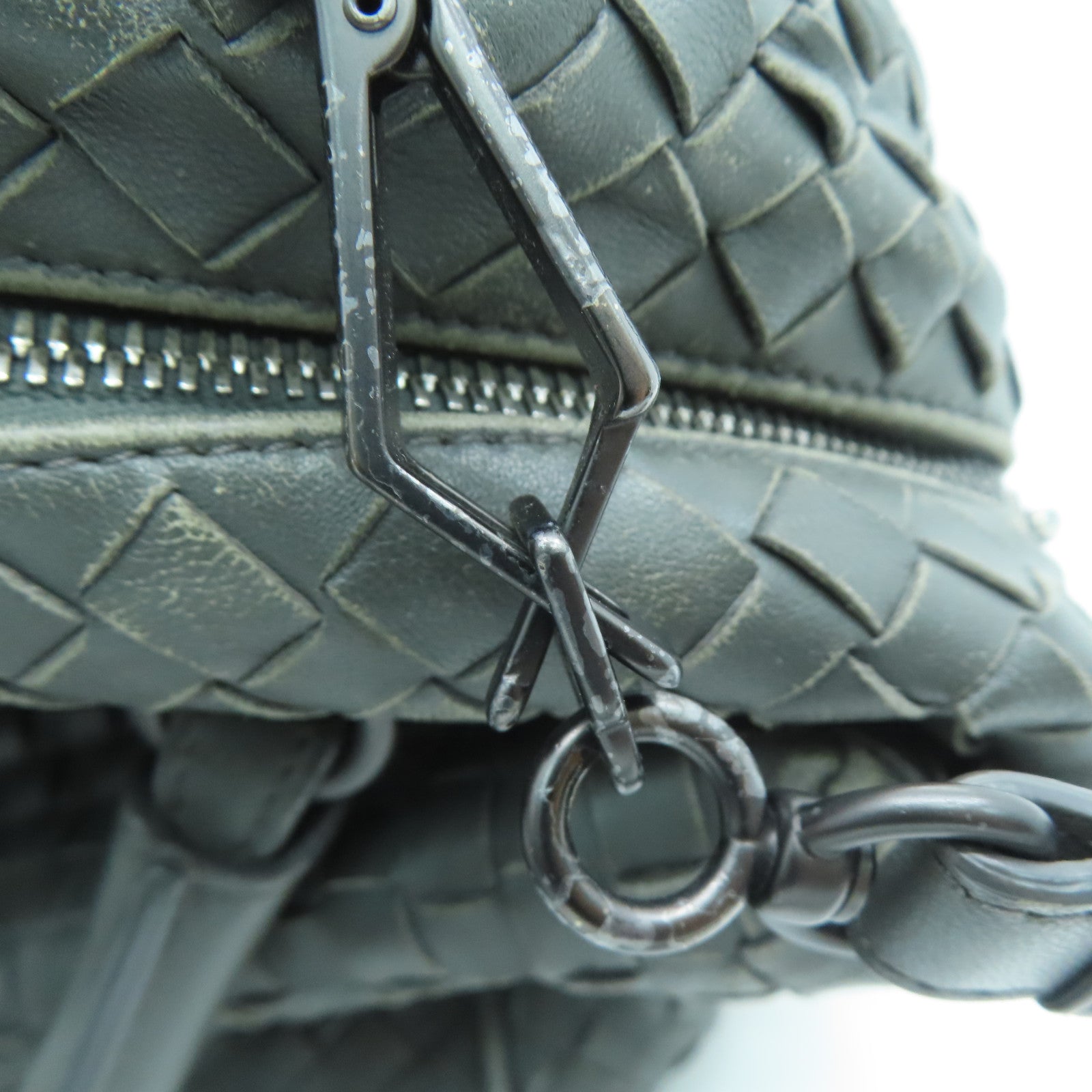 BOTTEGA VENETA 【Sharp Discount】Craftskin Leather 2way Shoulder Bag Handle Shoulder Bag Gray
