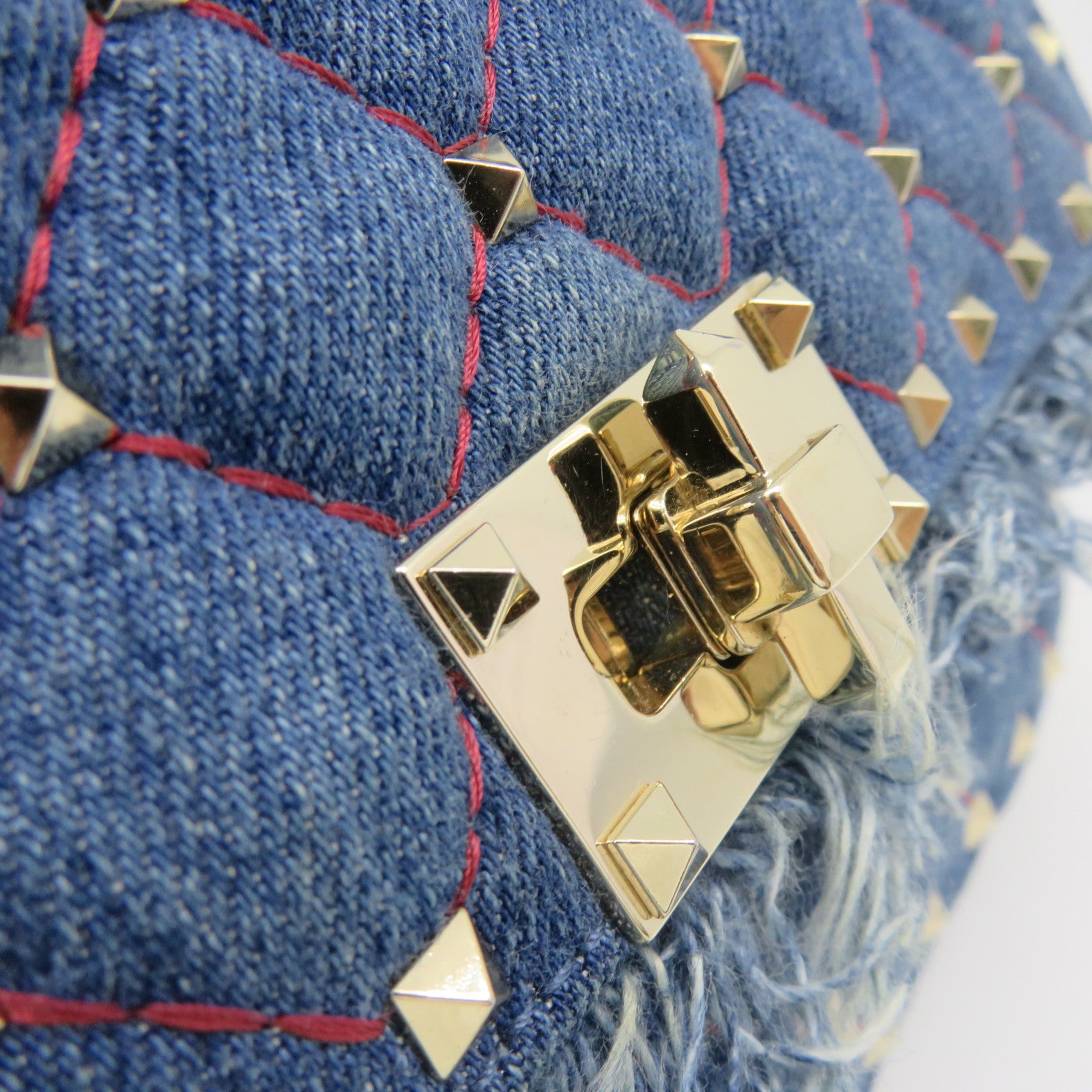 Valentino Denim 2Way Shoulder Bag Chain Belt Handle Shoulder Bag