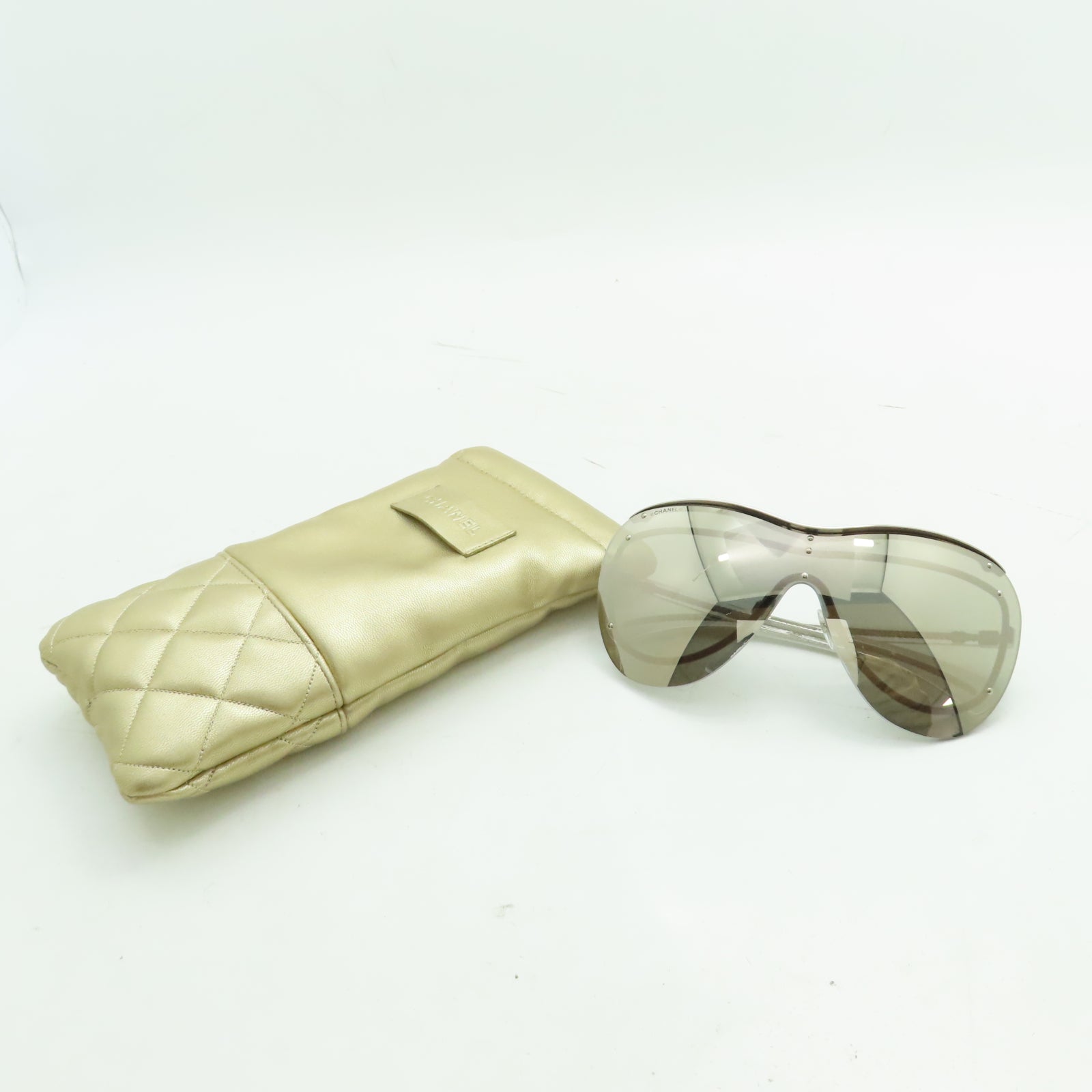 CHANEL 金屬/PVC Sunglasses太陽眼鏡銀色/灰色