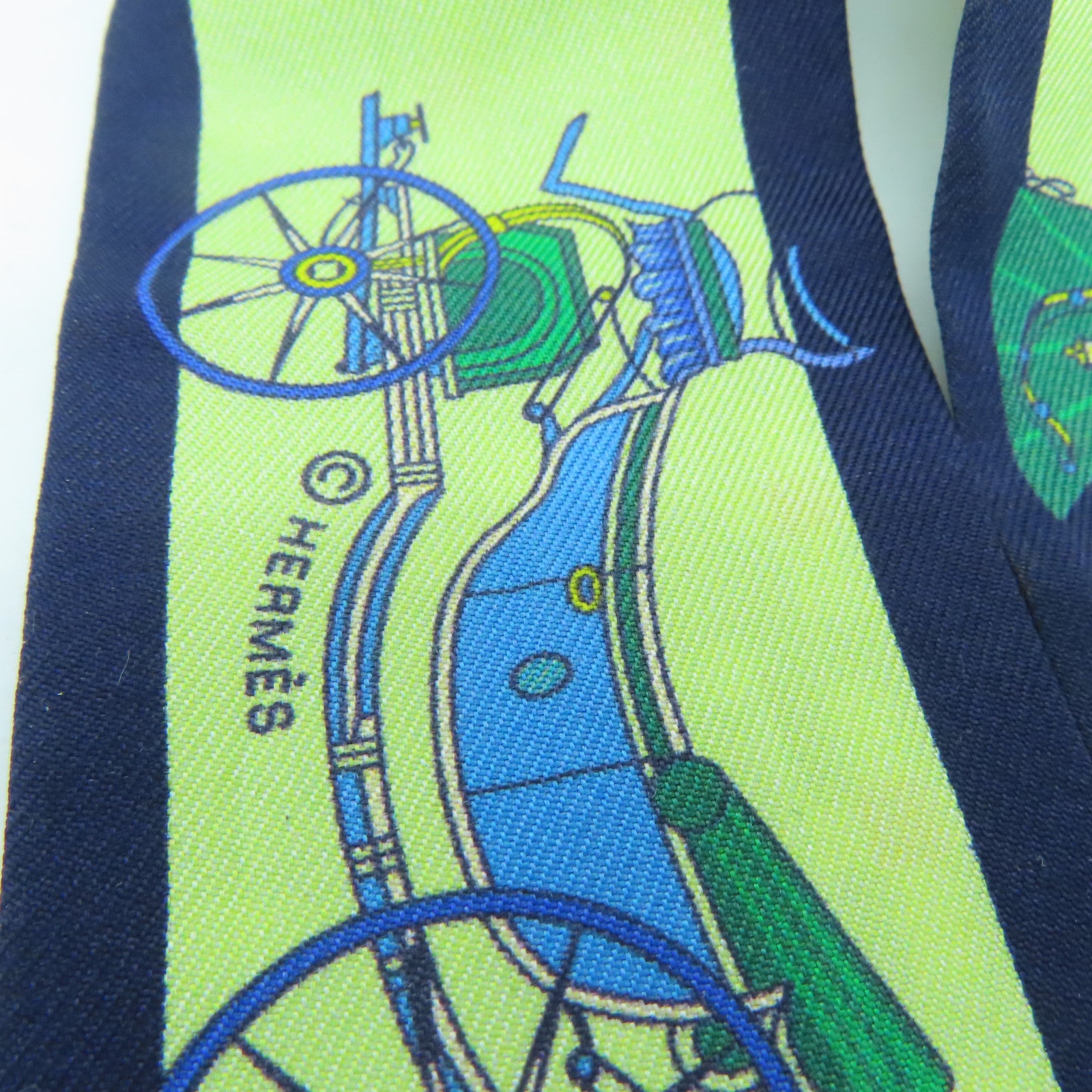 HERMES 【激減優惠】絲質Twilly絲巾綠色/彩色