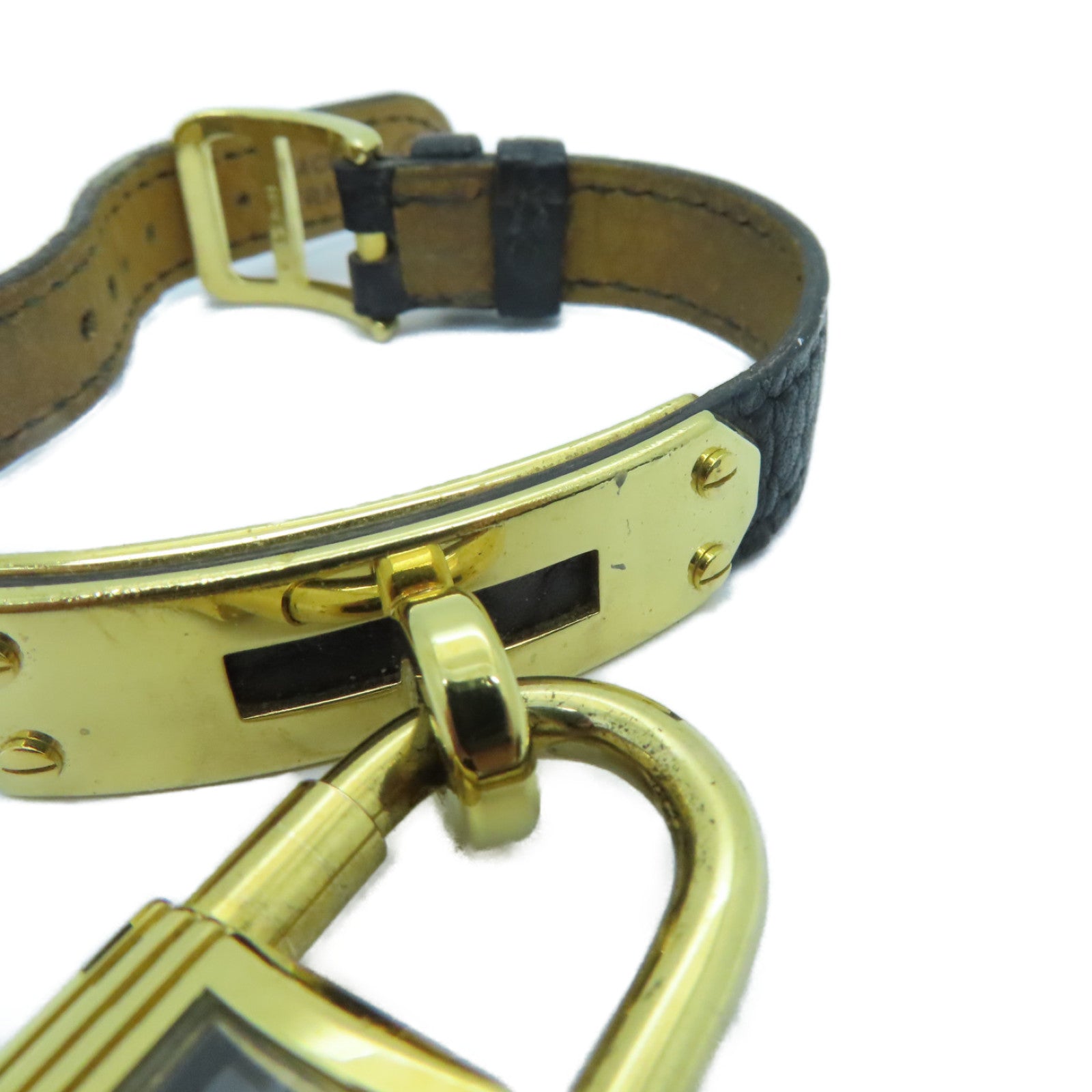 HERMES Kelly Watch不锈钢手表石英机芯黒色