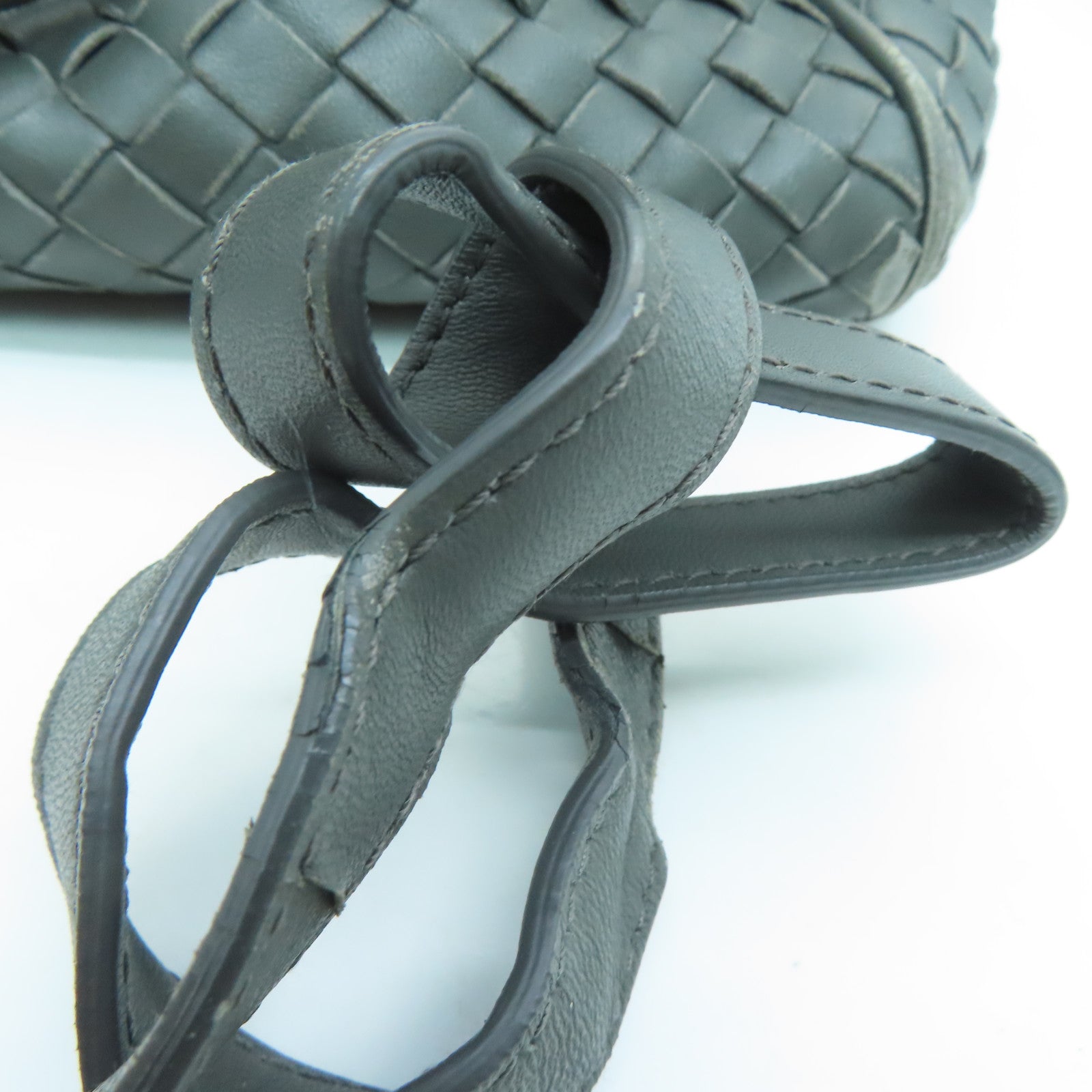 BOTTEGA VENETA 【Sharp Discount】Craftskin Leather 2way Shoulder Bag Handle Shoulder Bag Gray