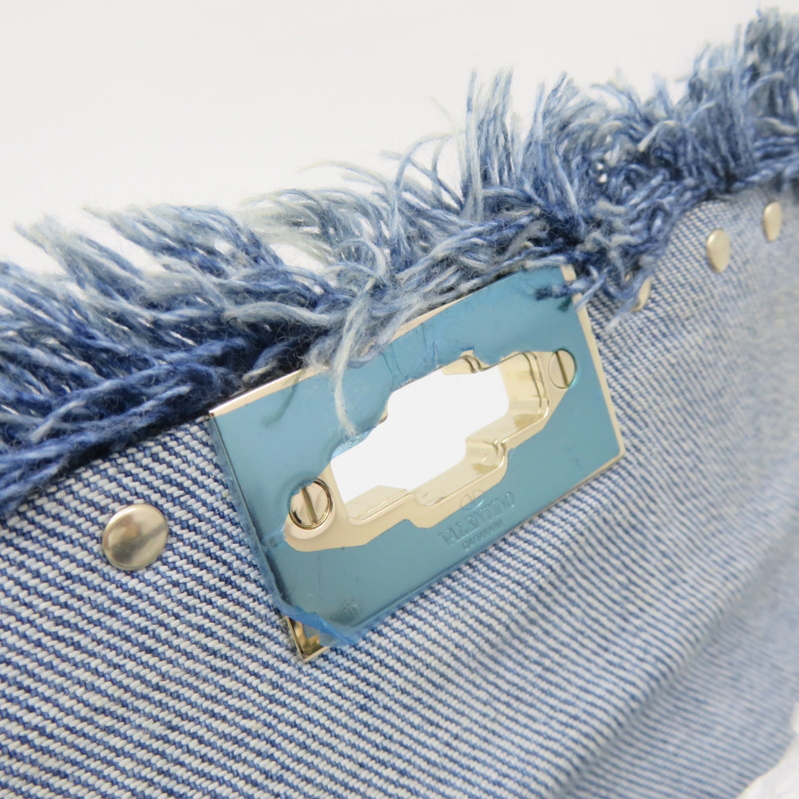 Valentino Denim 2Way Shoulder Bag Chain Belt Handle Shoulder Bag