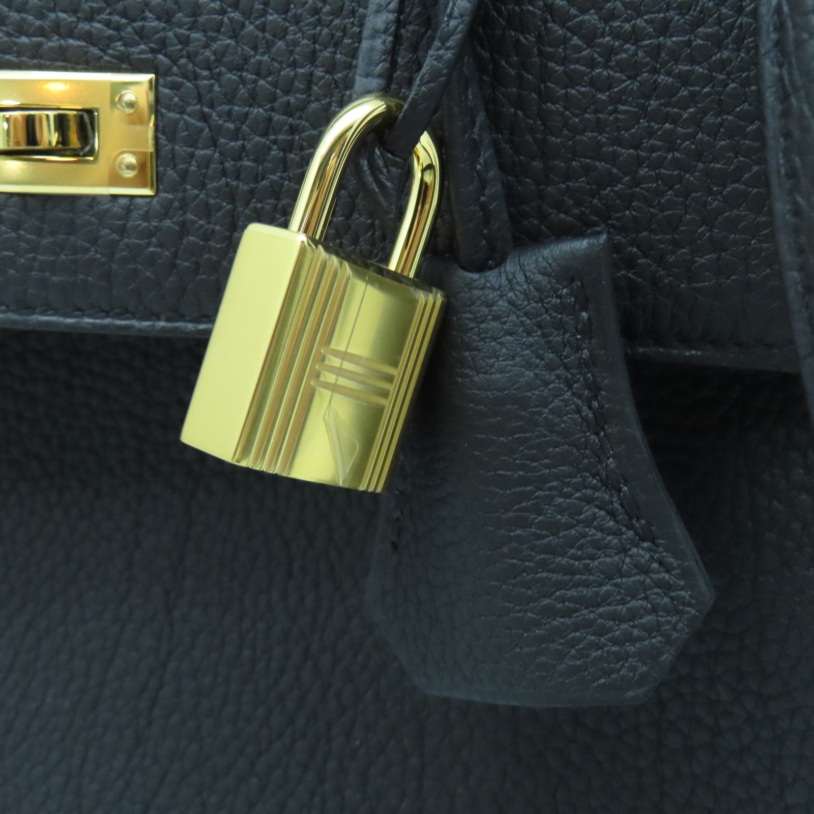 HERMES 【激減優惠】Togo皮革Kelly 25金扣手挽肩背兩用袋黑色