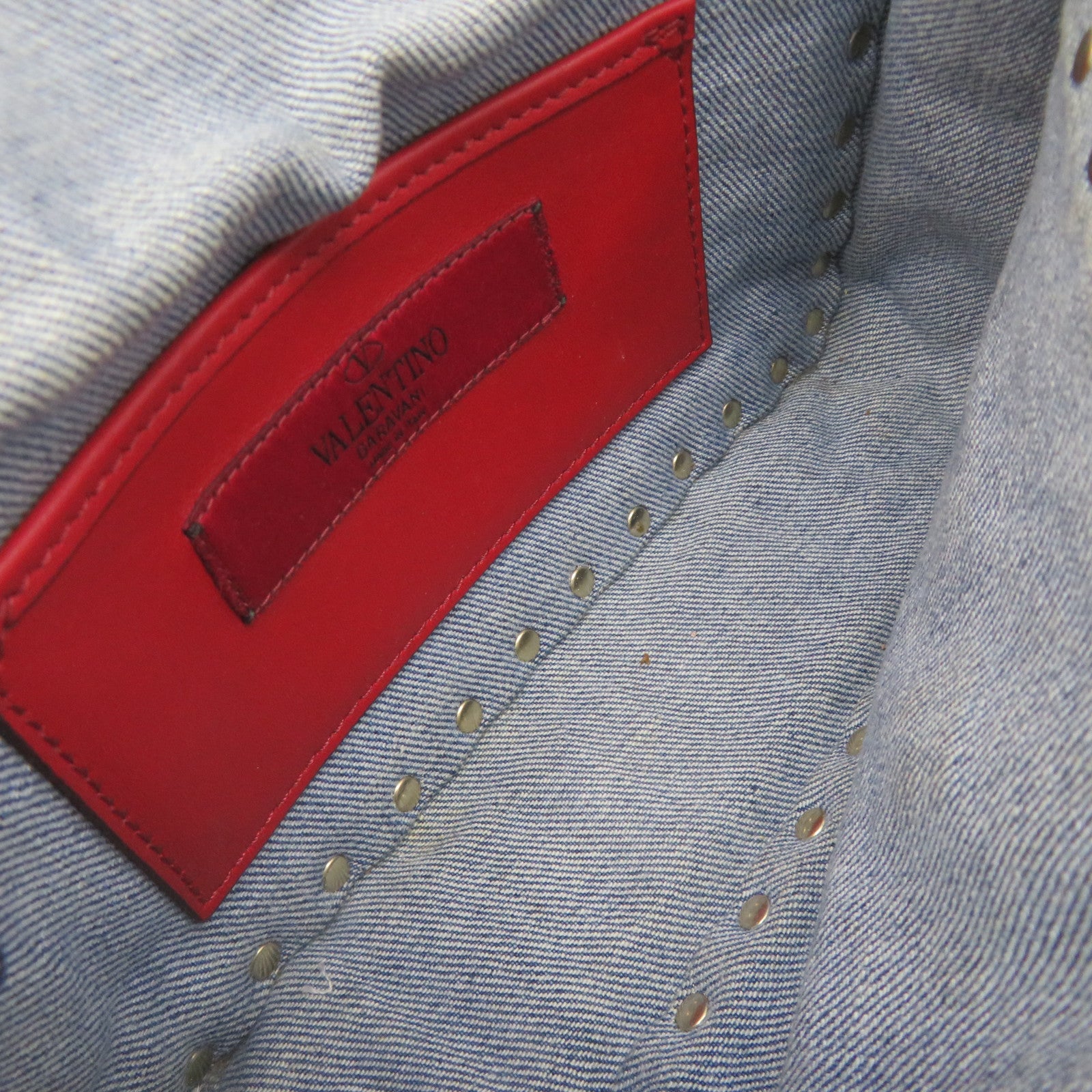 Valentino Denim 2Way Shoulder Bag Chain Belt Handle Shoulder Bag