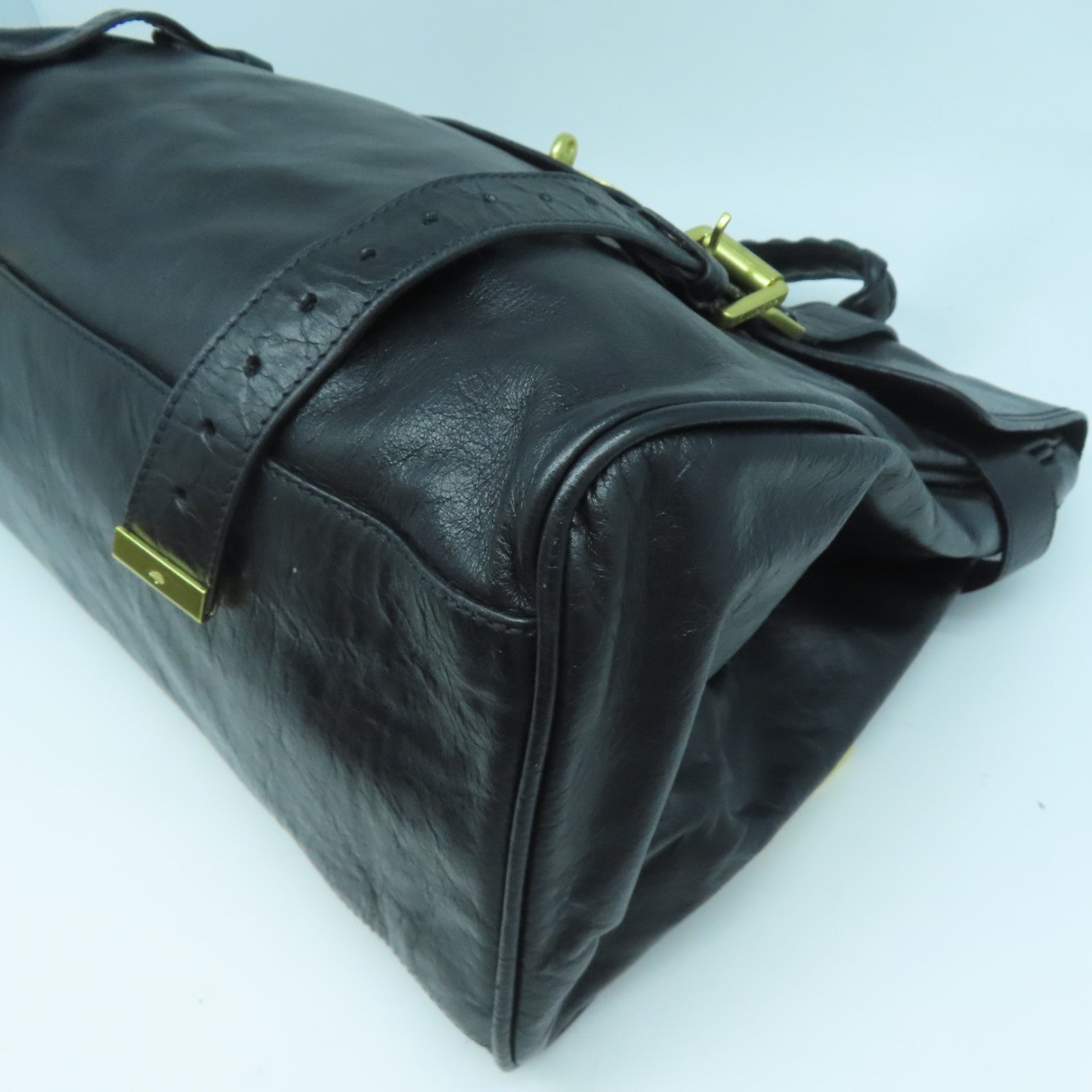MULBERRY 牛皮皮革Shoulder Bag金扣手挽肩背兩用袋黑色