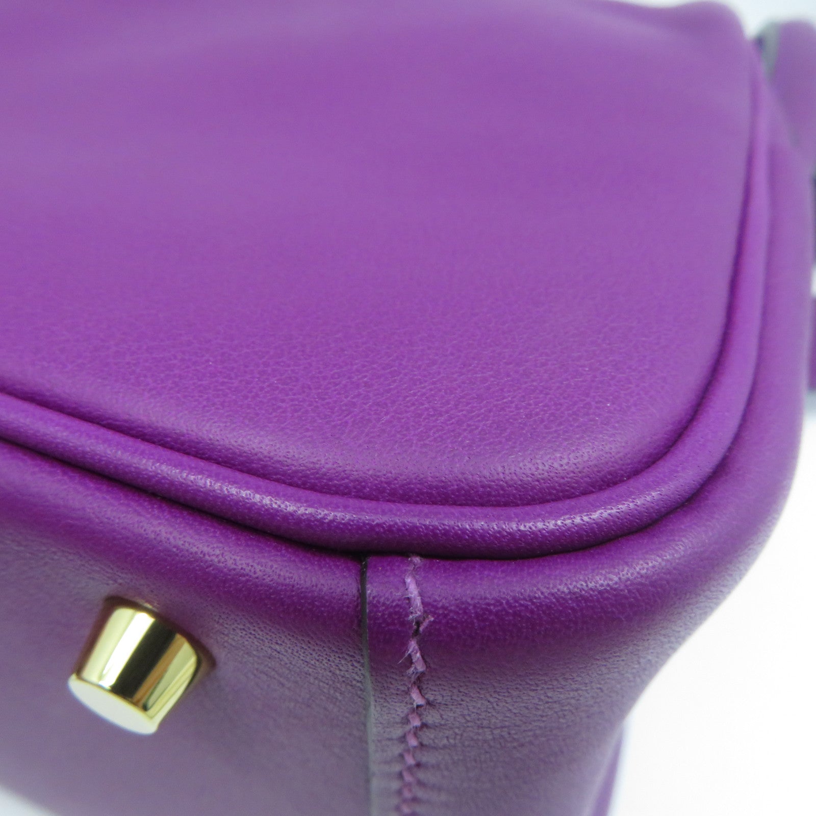 HERMES Swift皮革Mini Lindy金扣肩背袋紫色