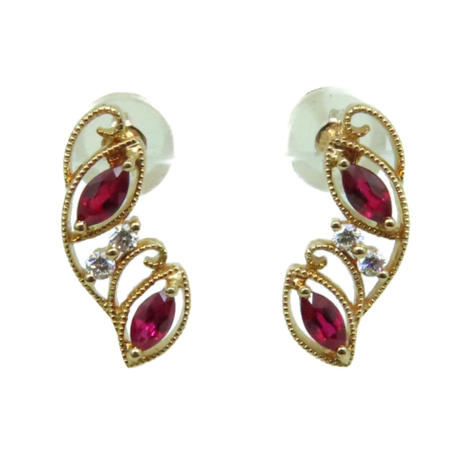 JEWELRY 【激減優惠】18K玫瑰金/0.4ct紅寶石/0.06ct鑽石Ruby Earrings耳環