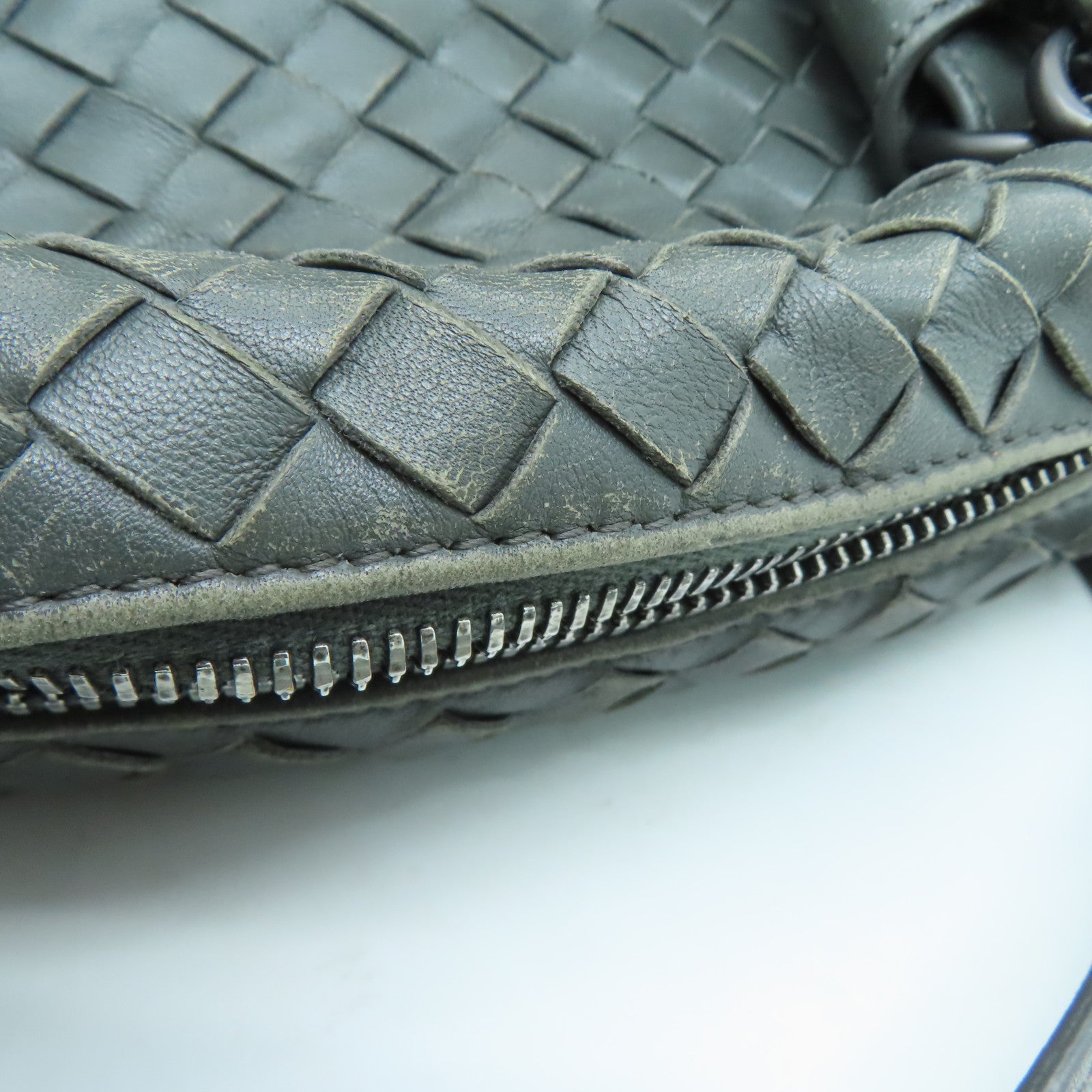 BOTTEGA VENETA 【Sharp Discount】Craftskin Leather 2way Shoulder Bag Handle Shoulder Bag Gray