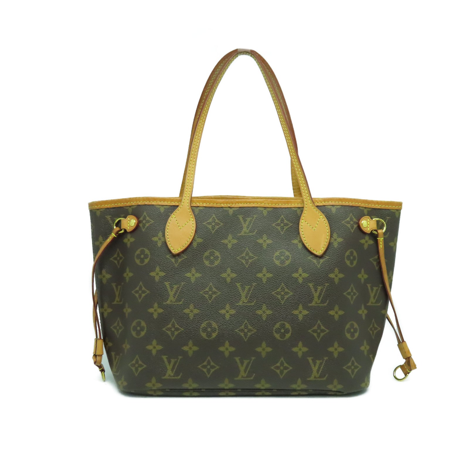 LOUIS VUITTON Monogram Neverfull PM金扣肩背袋啡色