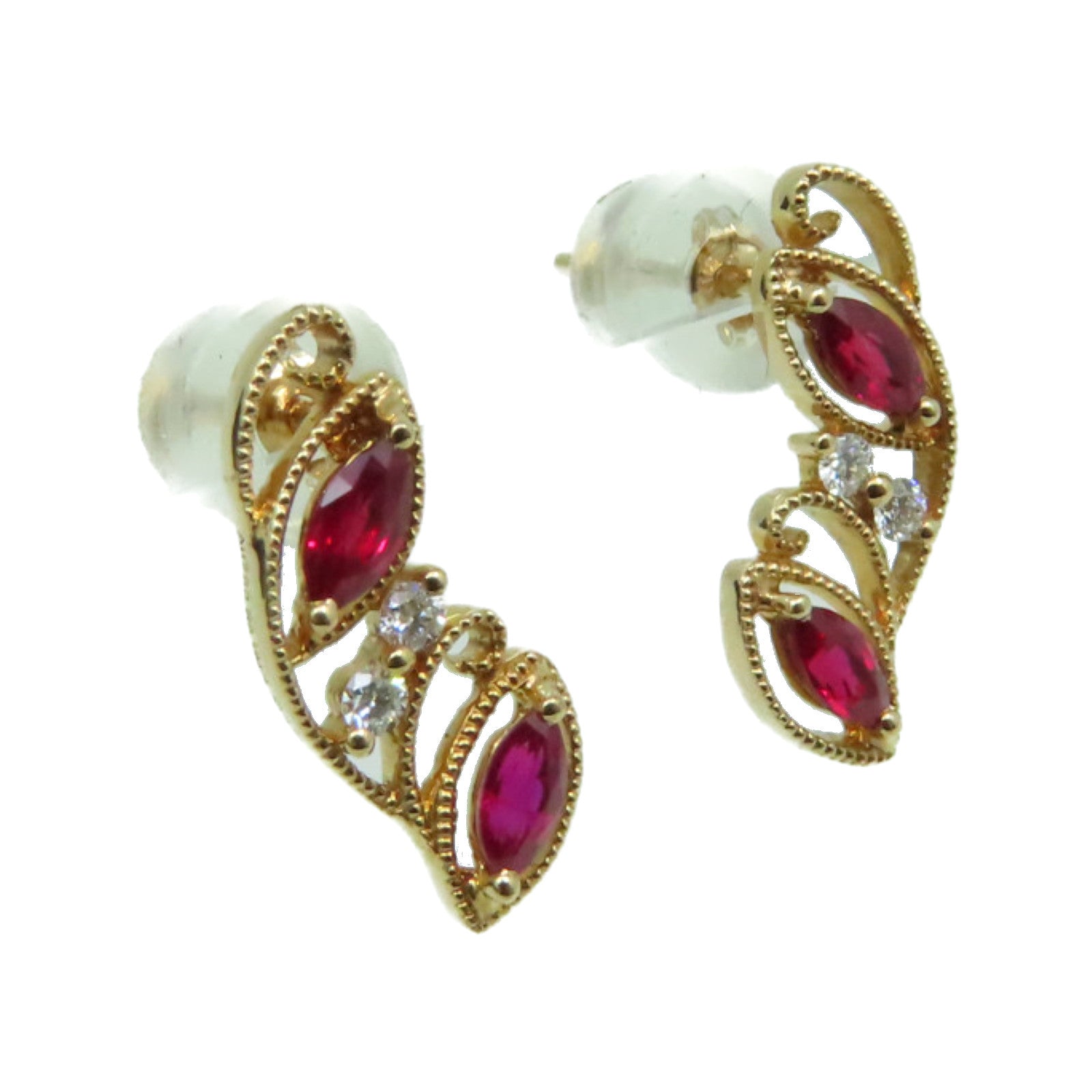 JEWELRY 【激減優惠】18K玫瑰金/0.4ct紅寶石/0.06ct鑽石Ruby Earrings耳環