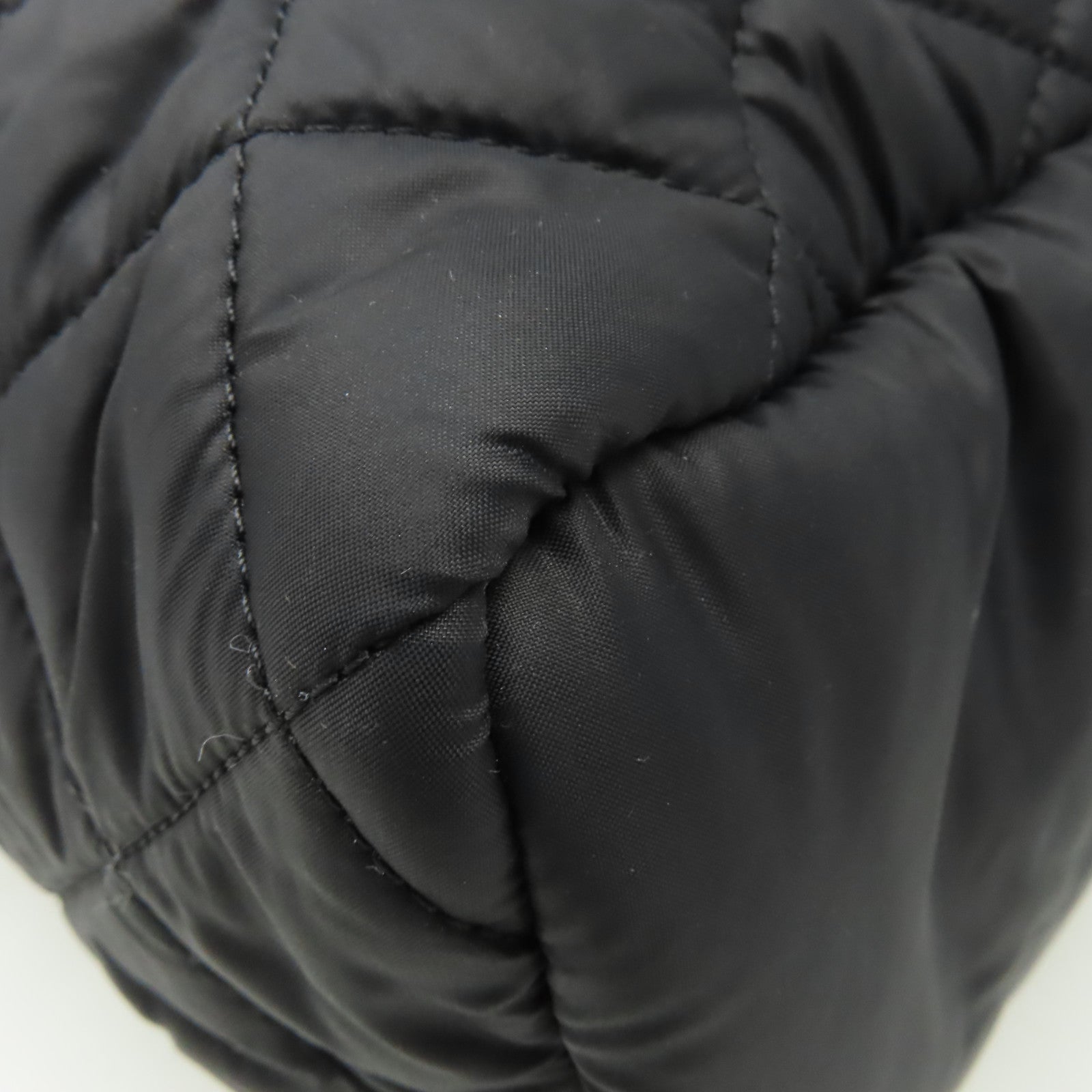 CHANEL 菱格尼龍Backpack銀扣背包黑色