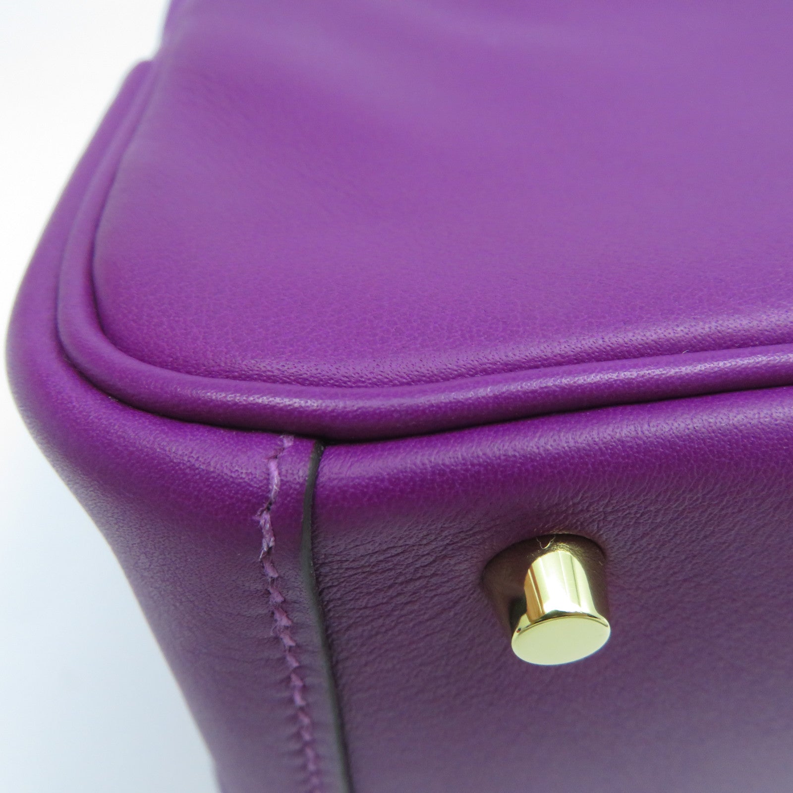 HERMES Swift皮革Mini Lindy金扣肩背袋紫色