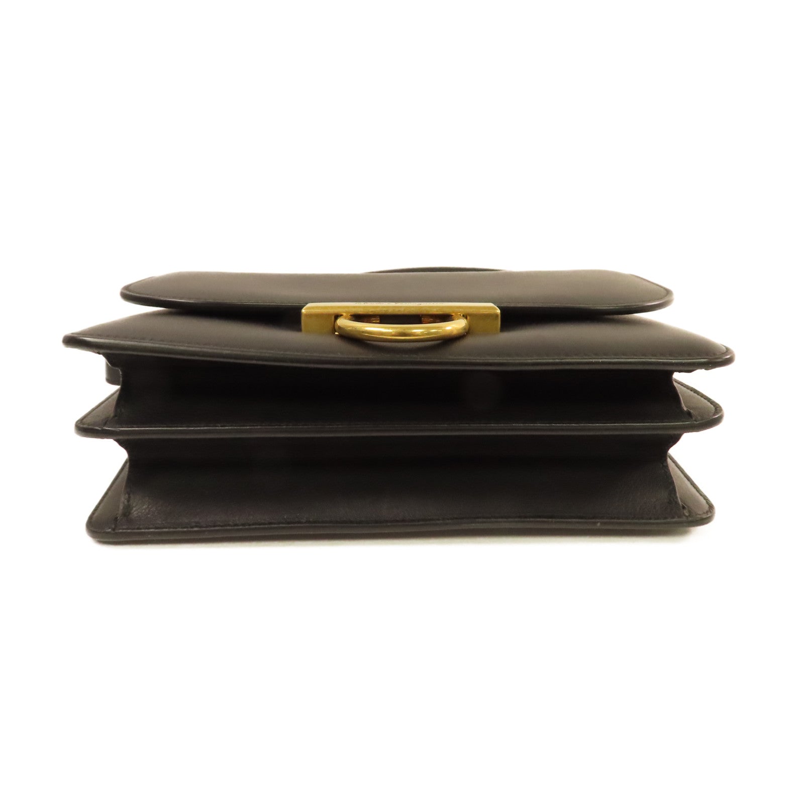 Salvatore Ferragamo 牛皮皮革Shoulder Bag金扣肩背袋黑色