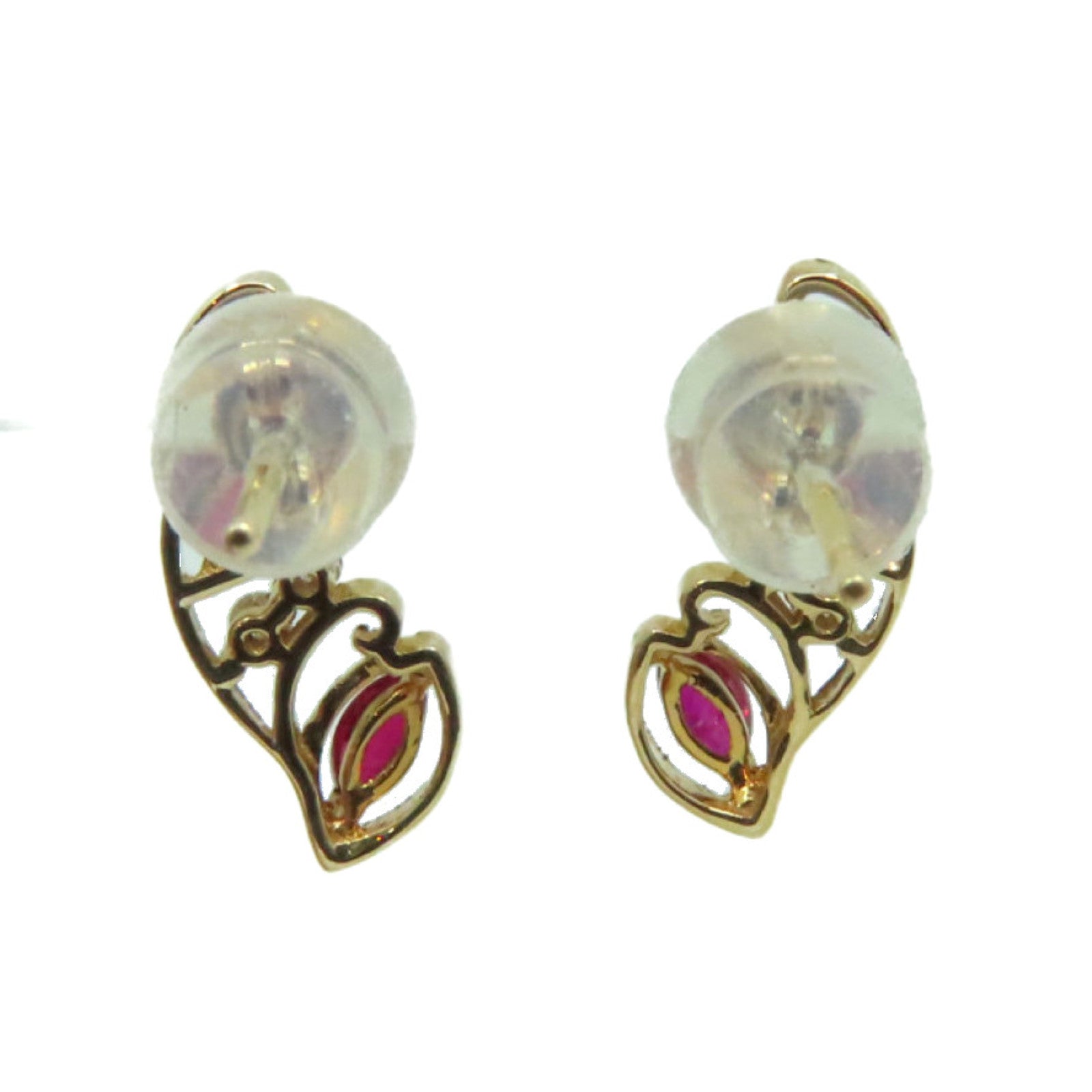 JEWELRY 【激減優惠】18K玫瑰金/0.4ct紅寶石/0.06ct鑽石Ruby Earrings耳環