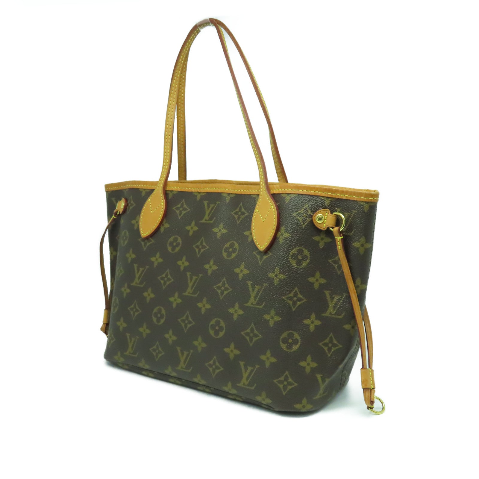 LOUIS VUITTON Monogram Neverfull PM金扣肩背袋啡色