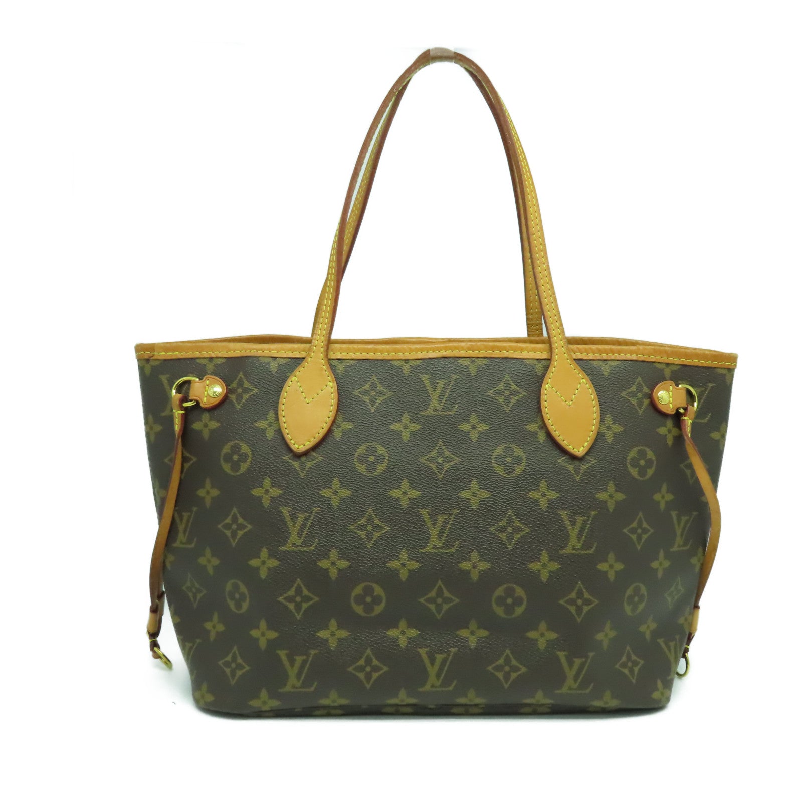 LOUIS VUITTON Monogram Neverfull PM金扣肩背袋啡色