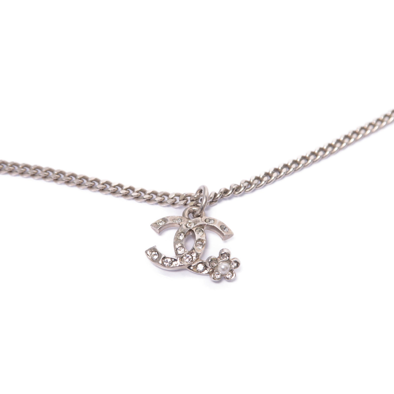 CHANEL 金屬Necklace項鍊銀色