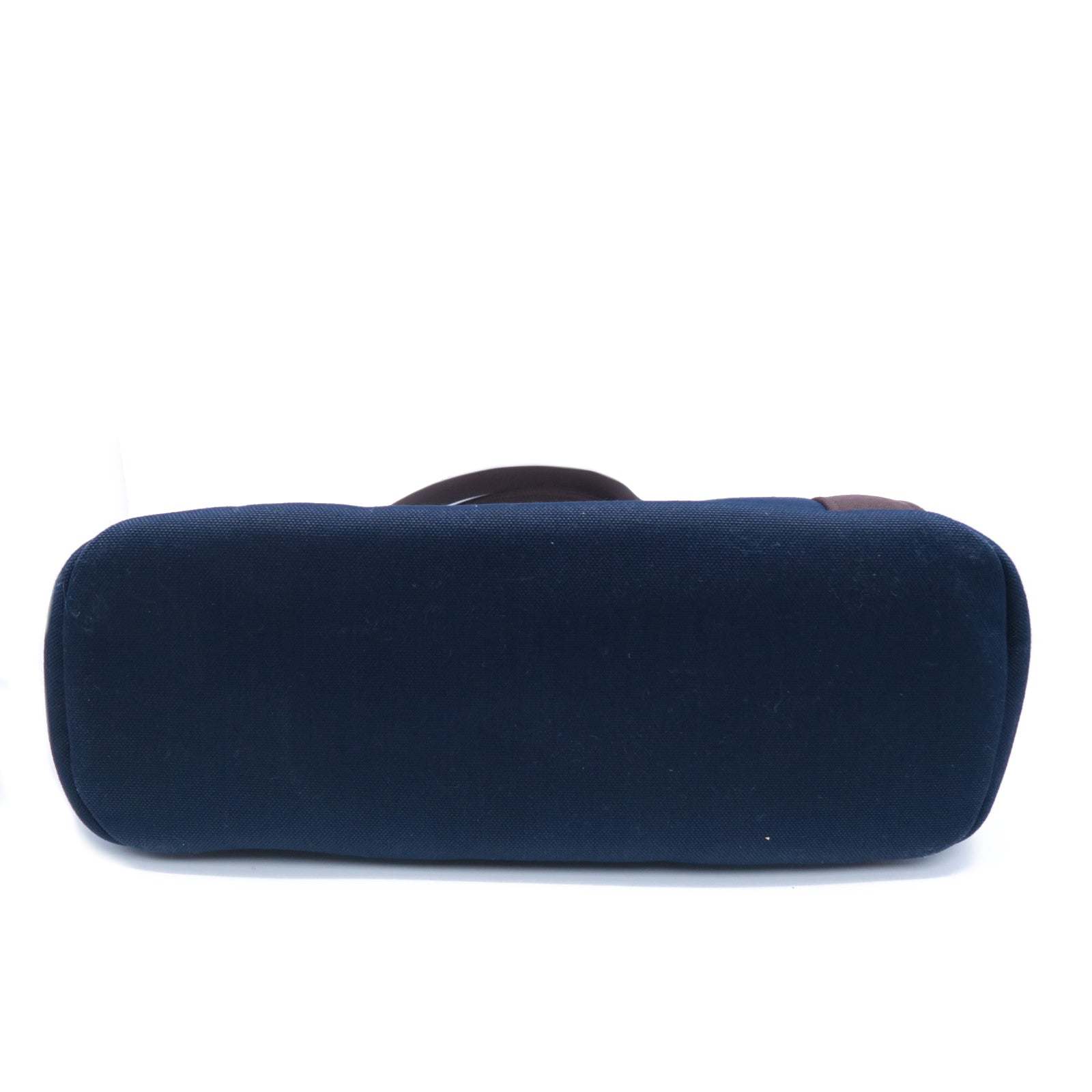 HERMES 帆布Sac De Pansage Groom銀扣手挽肩背兩用袋Bleu Indigo靛藍色/Feu火焰橘色