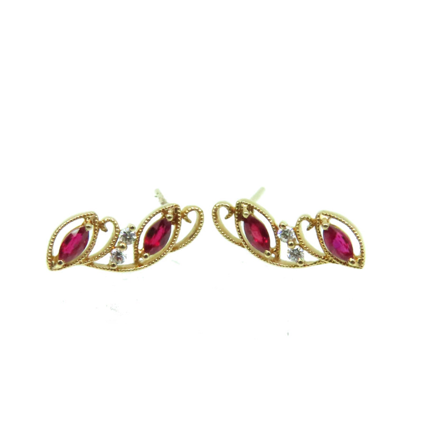 JEWELRY 【激減優惠】18K玫瑰金/0.4ct紅寶石/0.06ct鑽石Ruby Earrings耳環