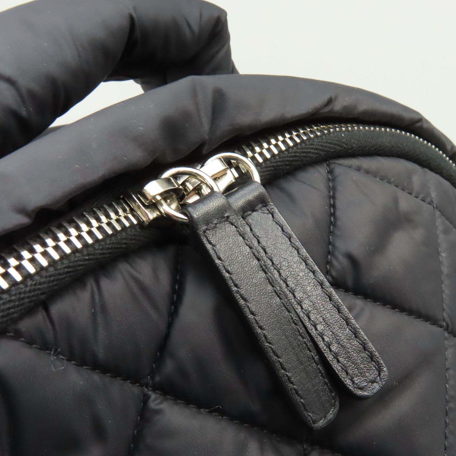 CHANEL 菱格尼龍Backpack銀扣背包黑色