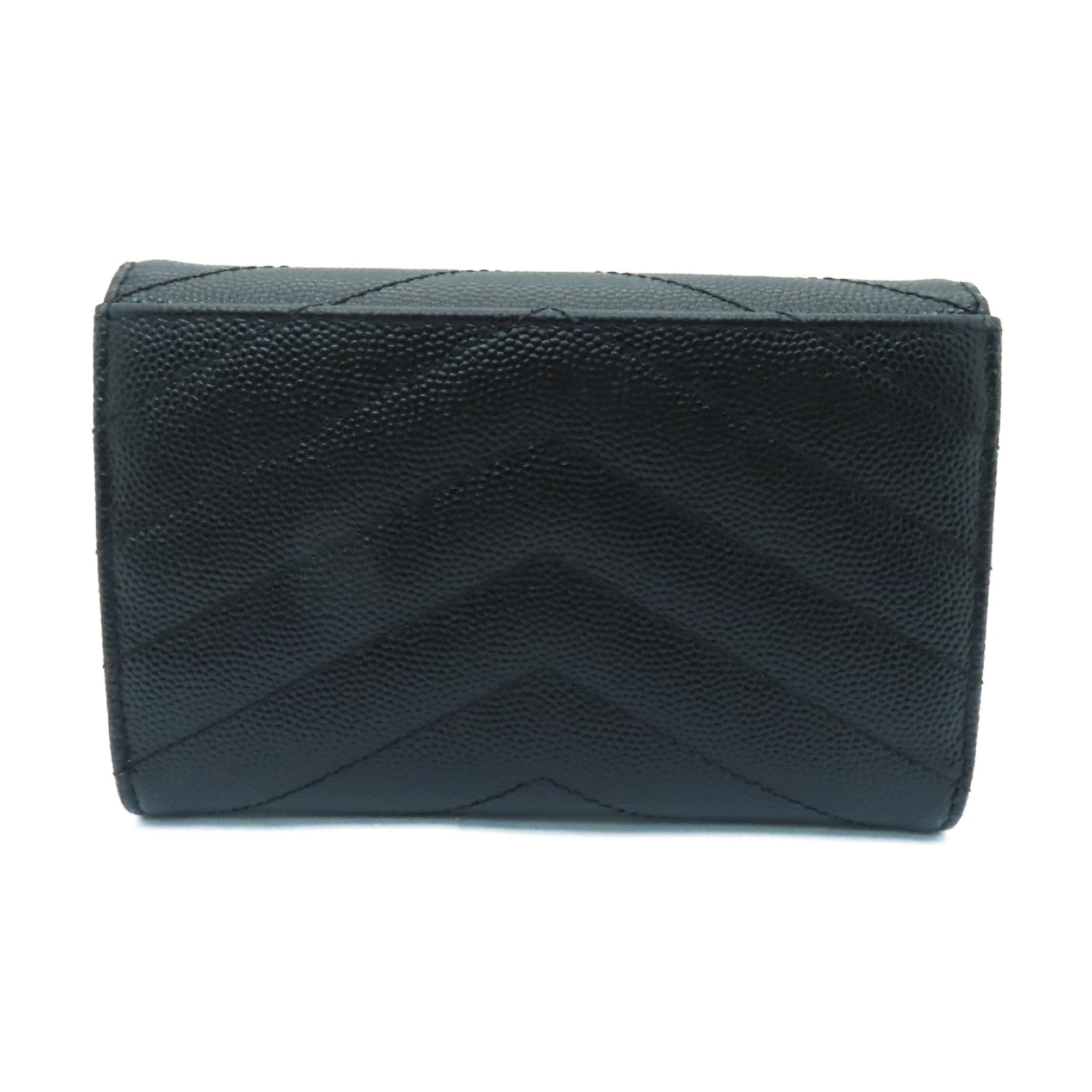 YVES SAINT LAURENT 牛皮皮革Coin Purse/Card Case金扣零錢包/卡片套黑色