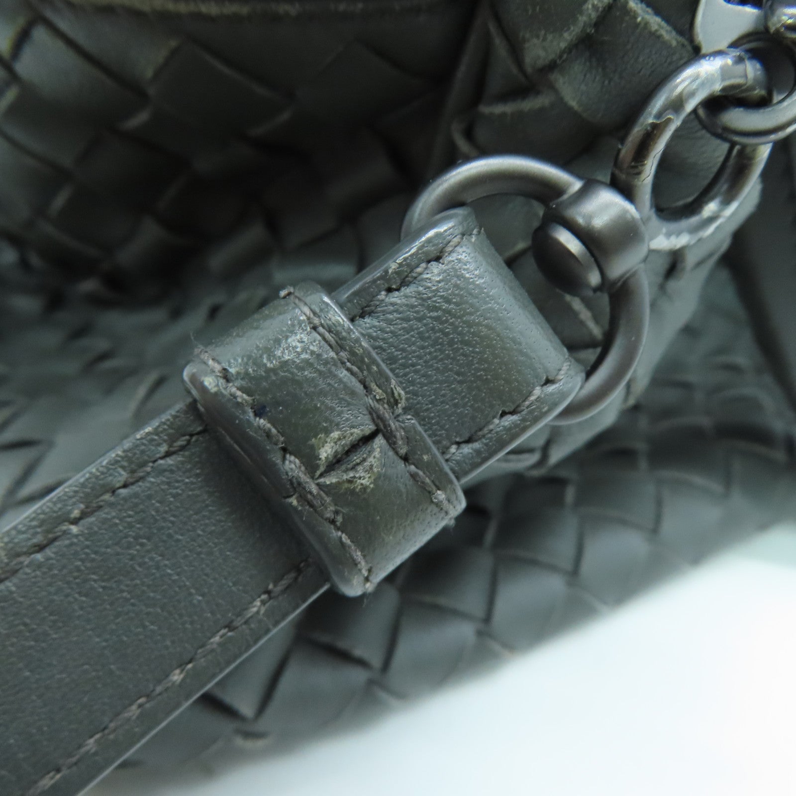 BOTTEGA VENETA 【Sharp Discount】Craftskin Leather 2way Shoulder Bag Handle Shoulder Bag Gray