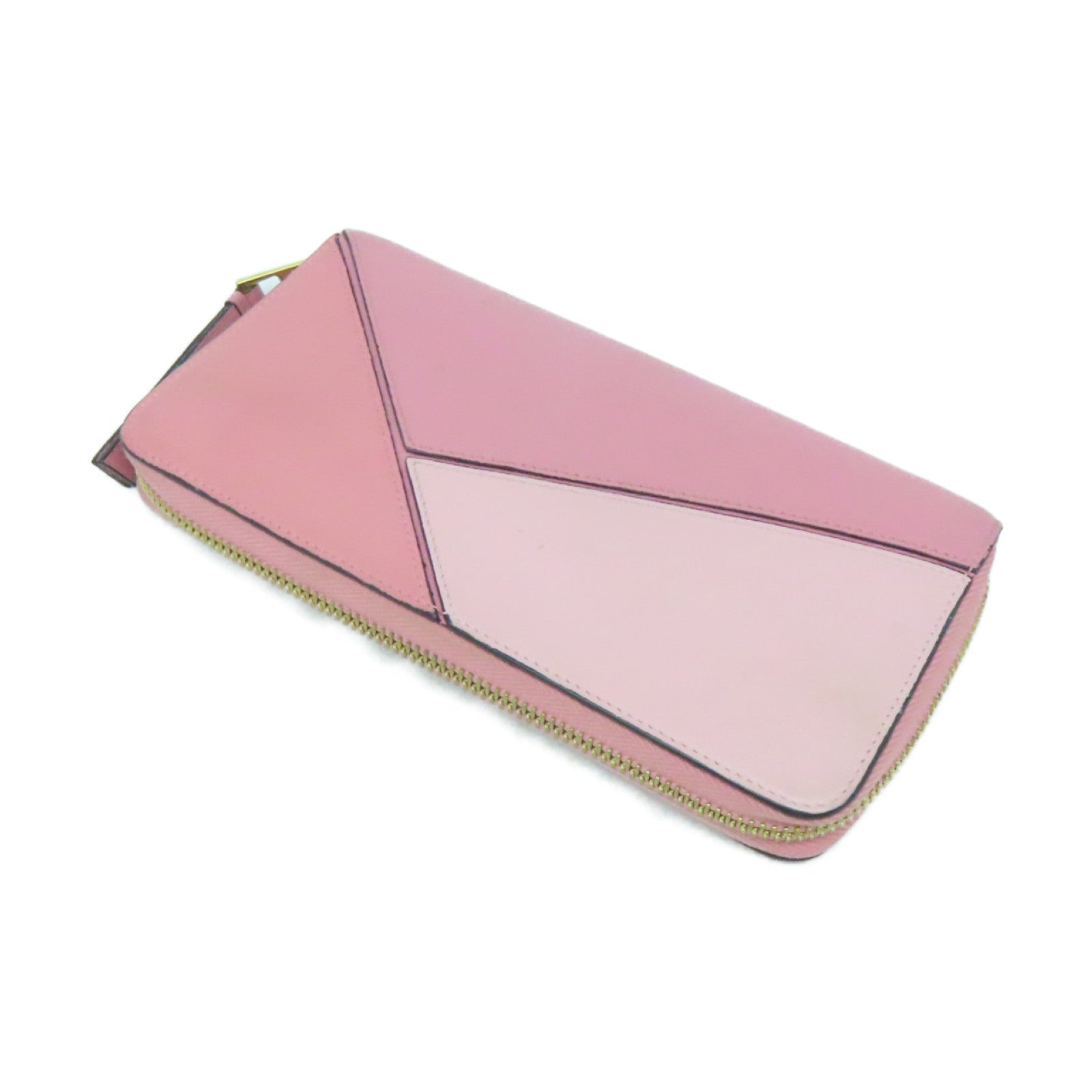 LOEWE 牛皮皮革Zipped Long Wallet金扣长钱包粉红色